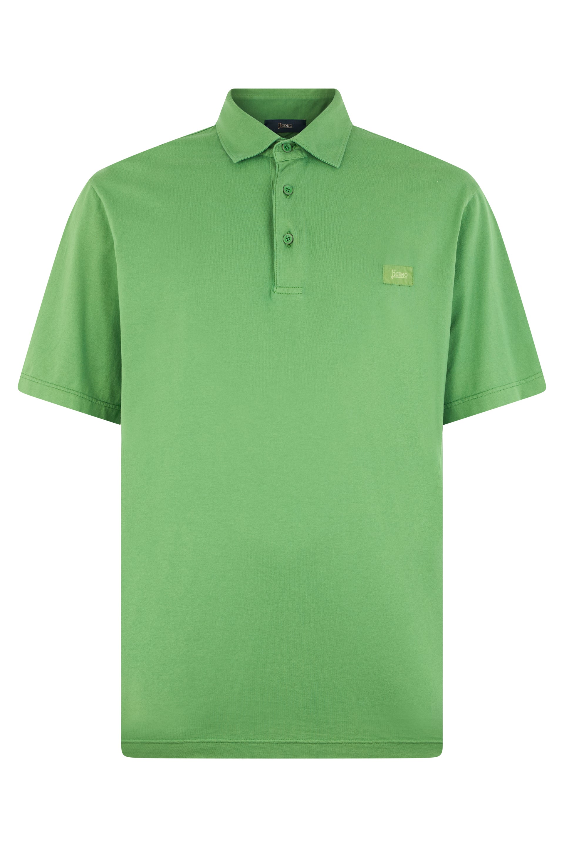 Green polo shirt with short sleeves and a casual and versatile design