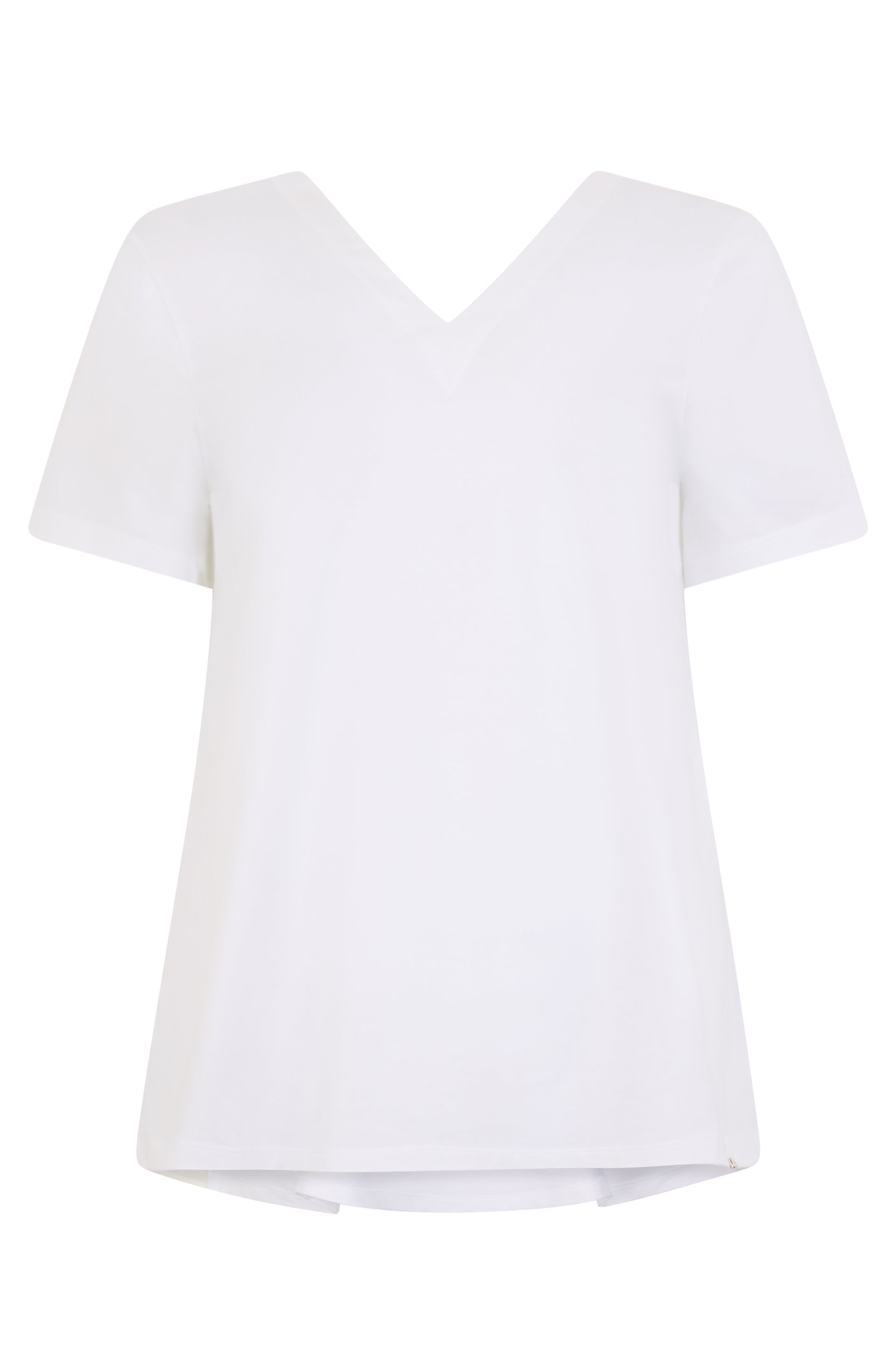 White cotton t-shirt with V-neck