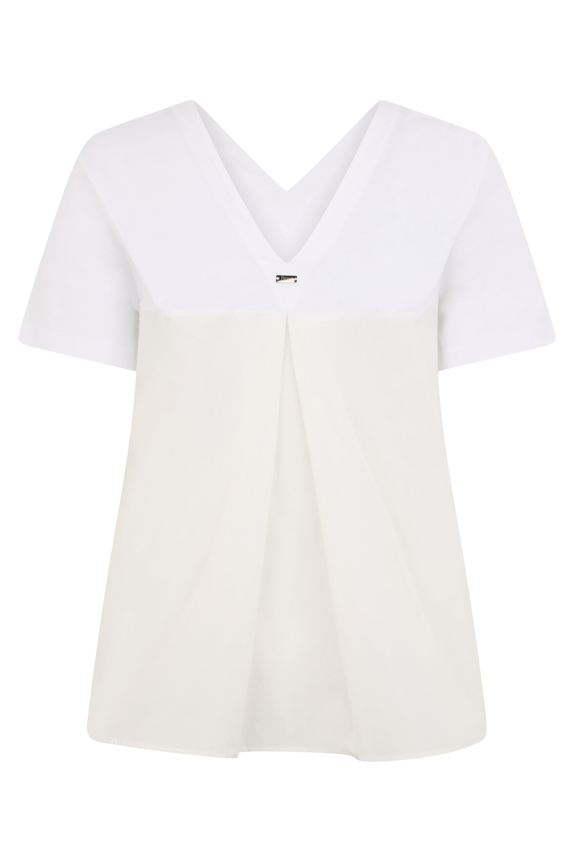 White cotton t-shirt with V-neck