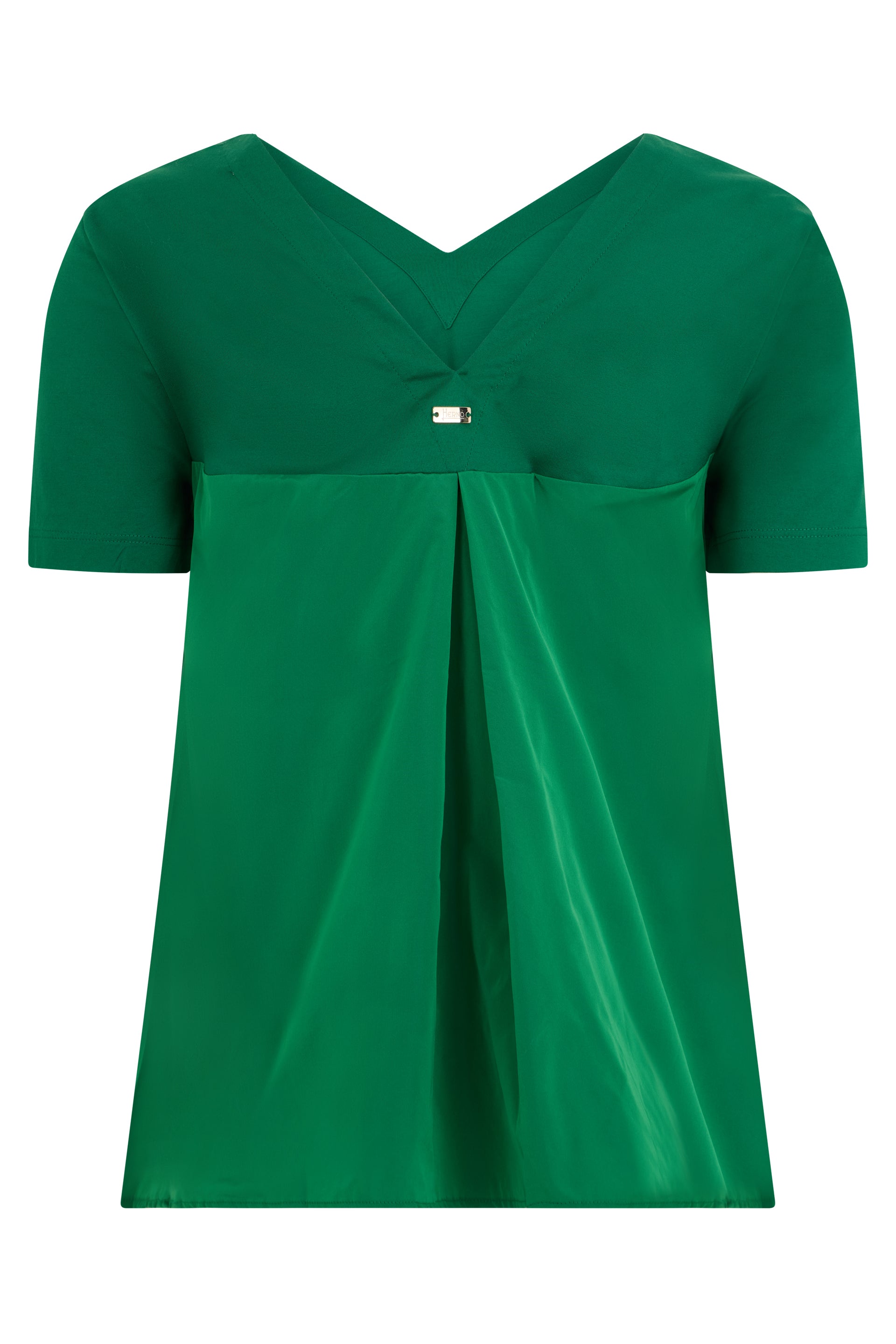 Elegant Green V-neck T-shirt