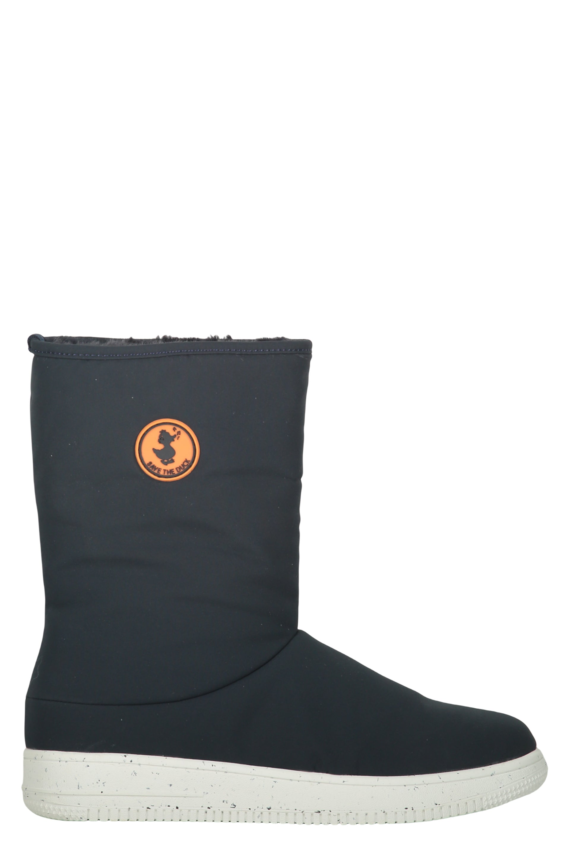 Dark Blue High Ankle Boot with Distinctive Logo