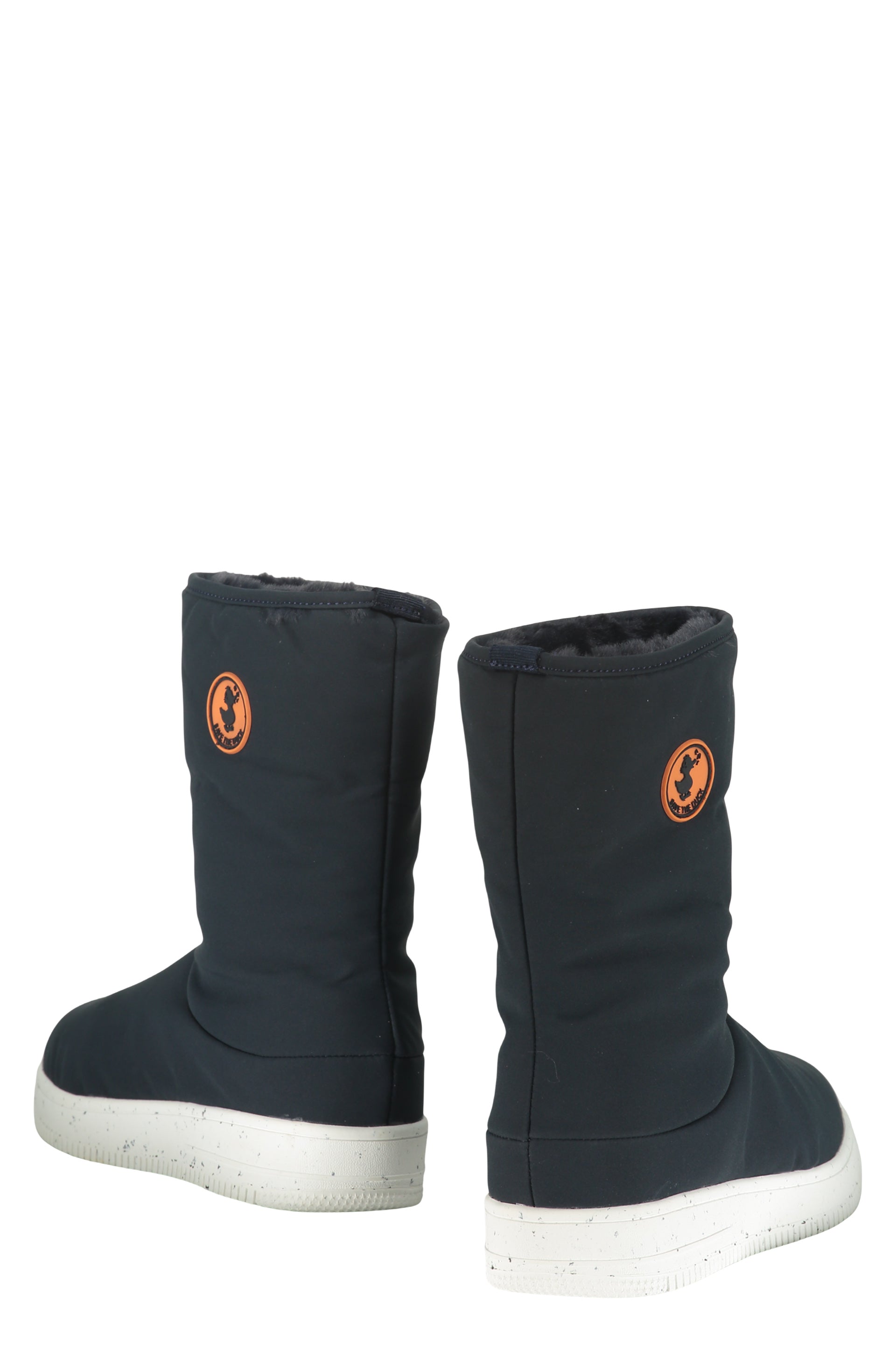 Dark Blue High Ankle Boot with Distinctive Logo