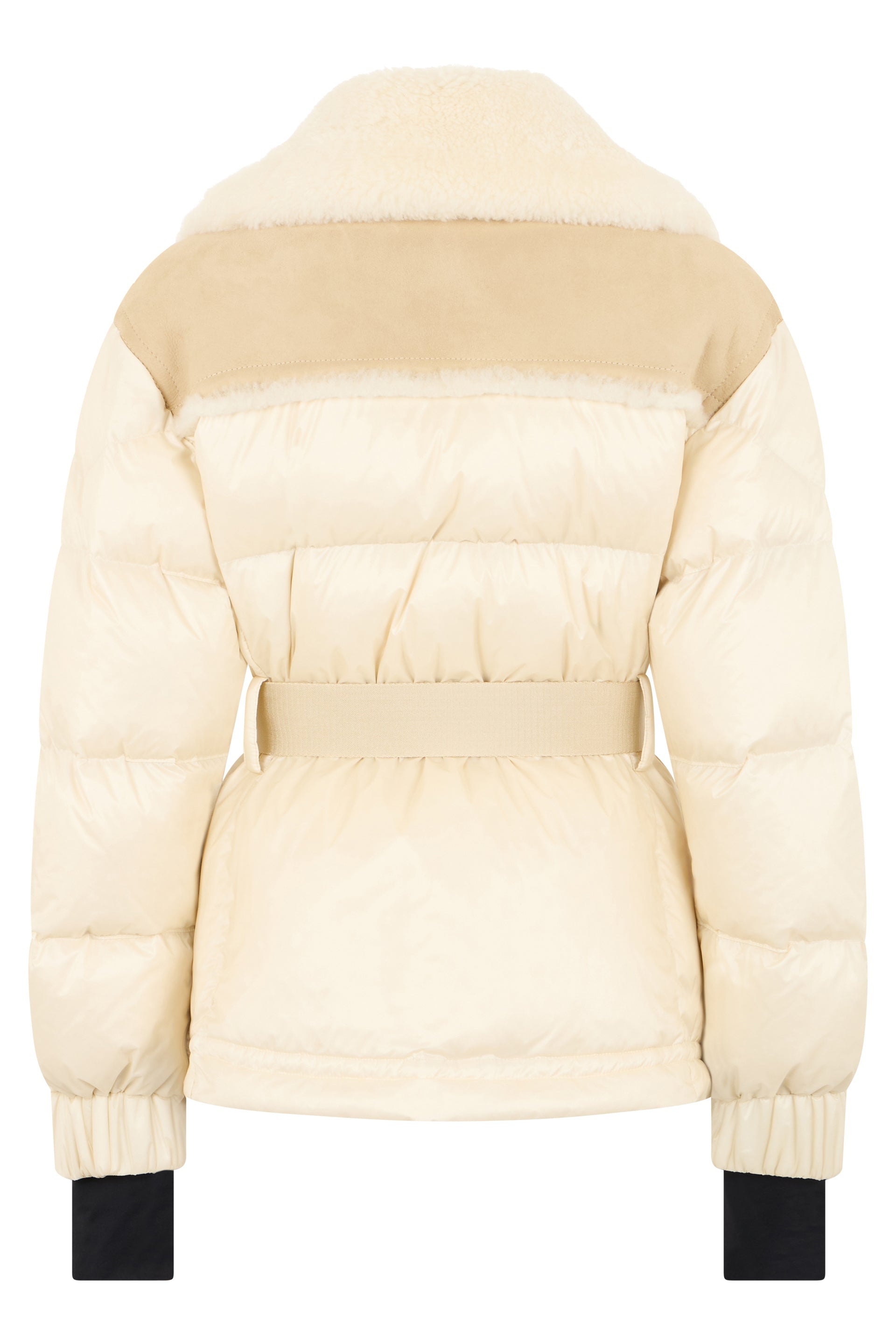 Alvernia puffer jacket with shearling belt