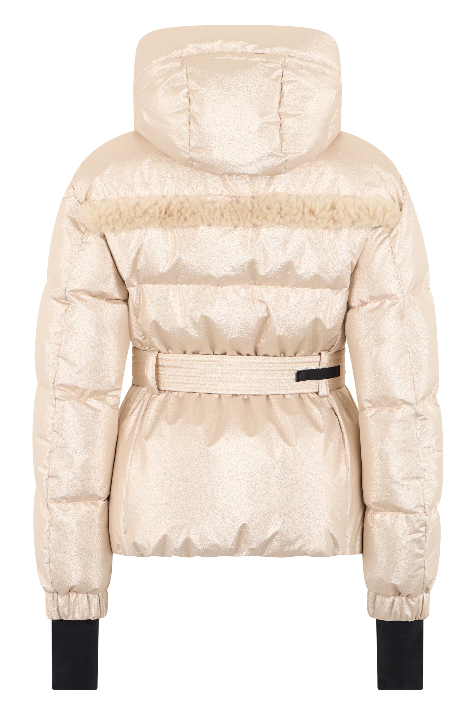 Padded ski jacket Mondim with hood and shearling detail