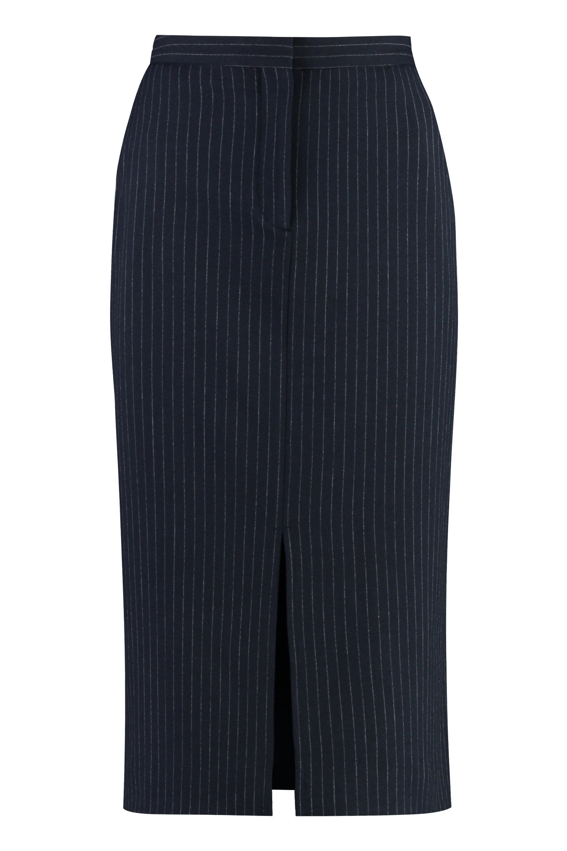 Pin-striped midi skirt