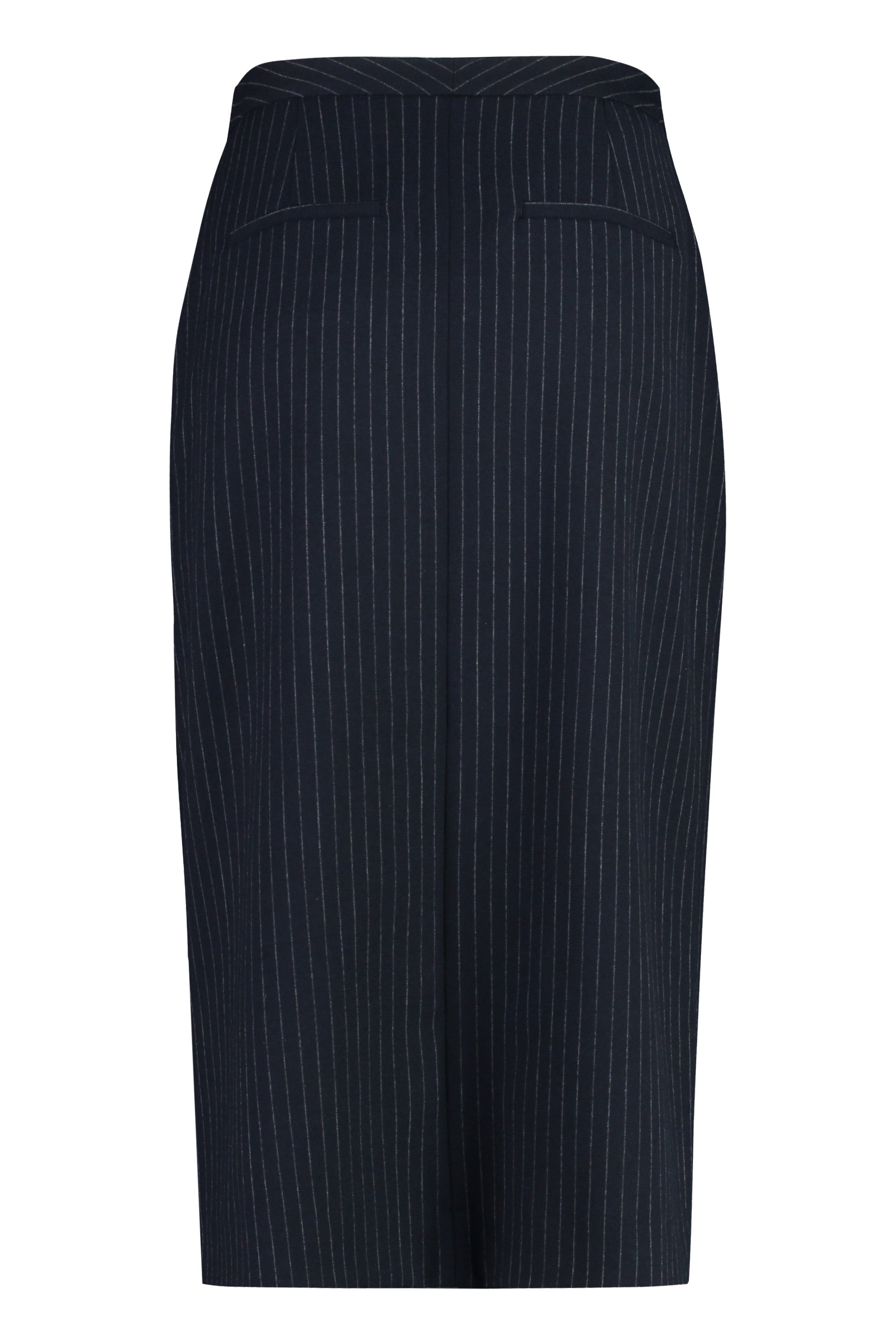 Pin-striped midi skirt