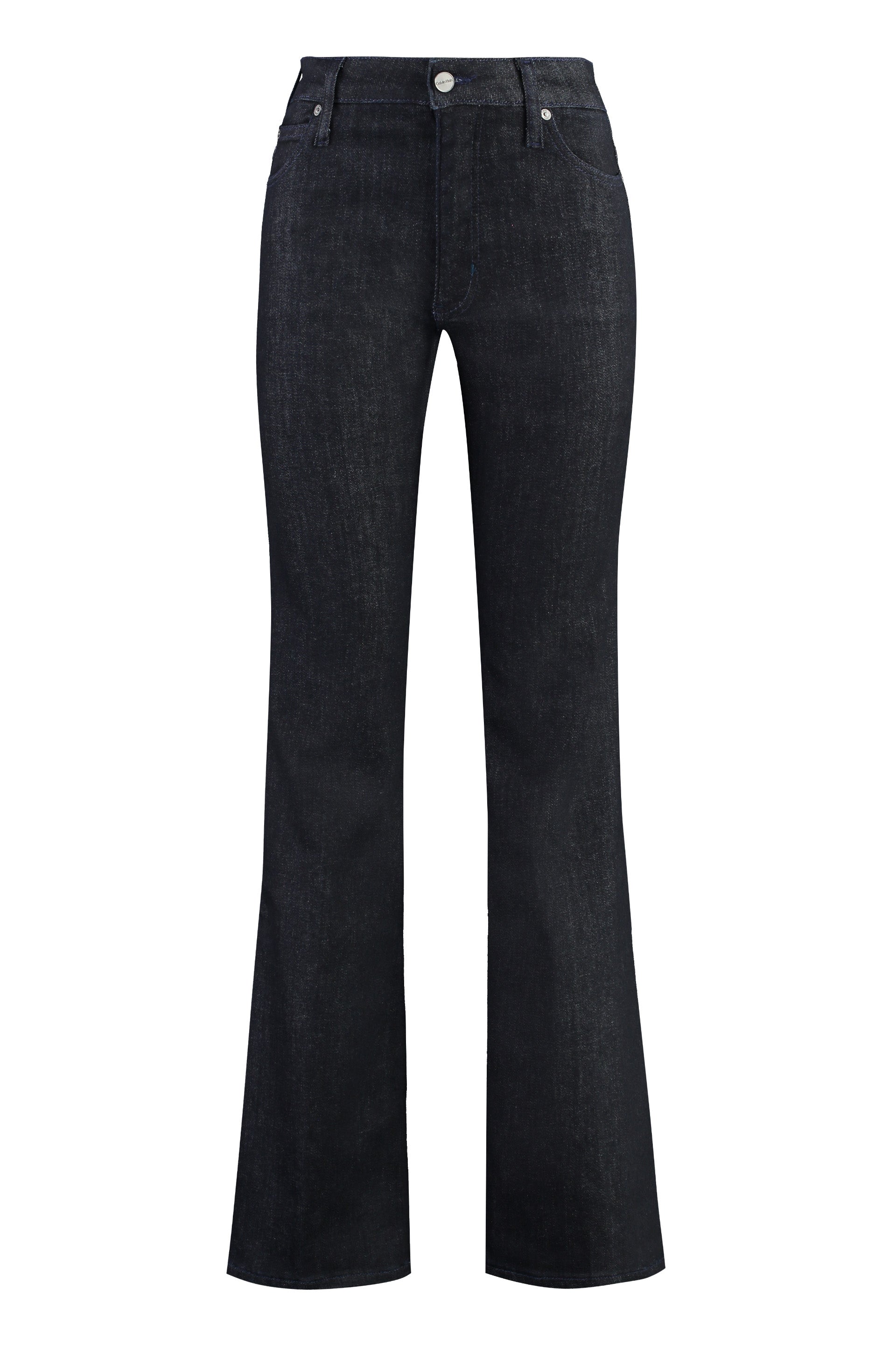 Mid-rise flared jeans