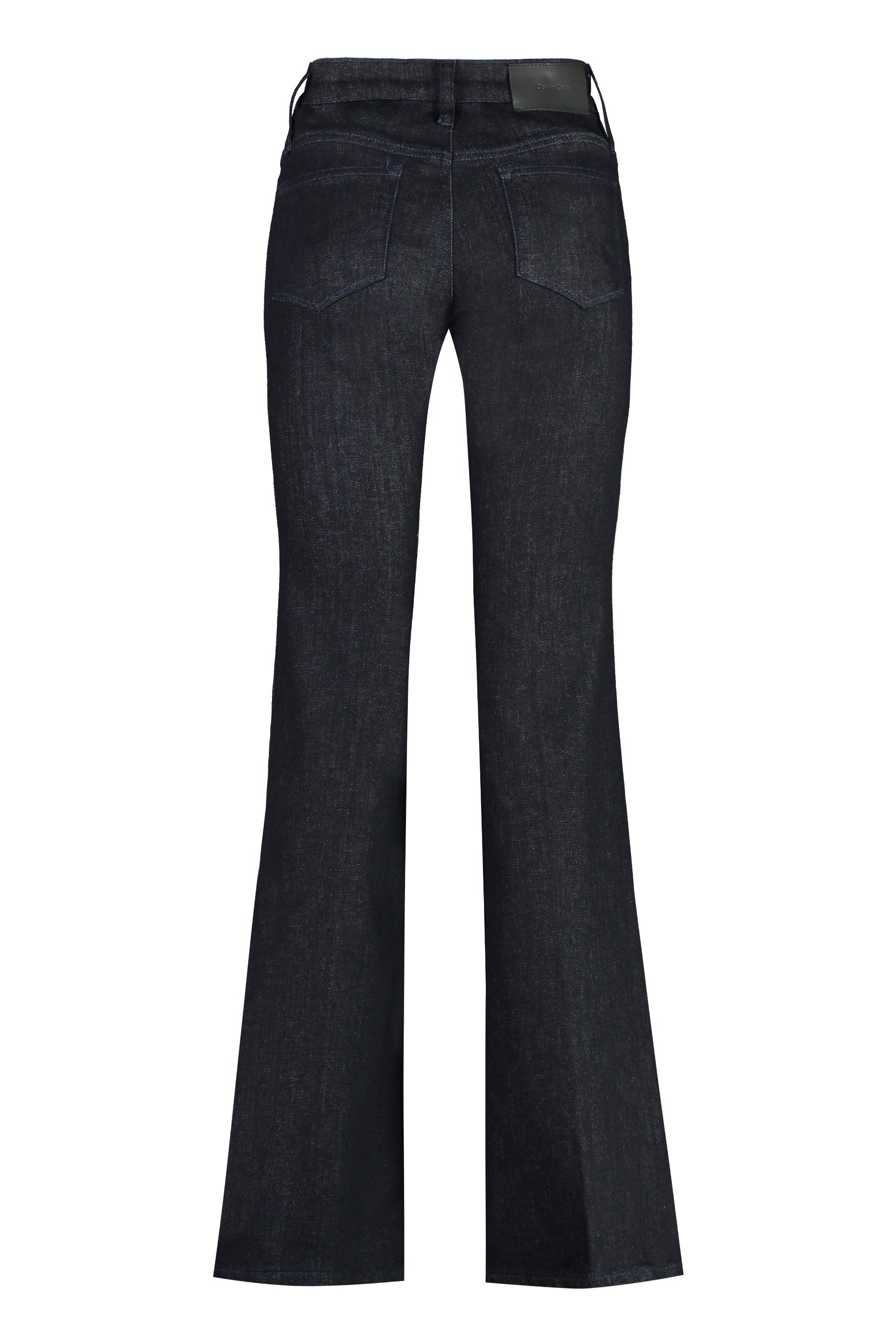 Mid-rise flared jeans