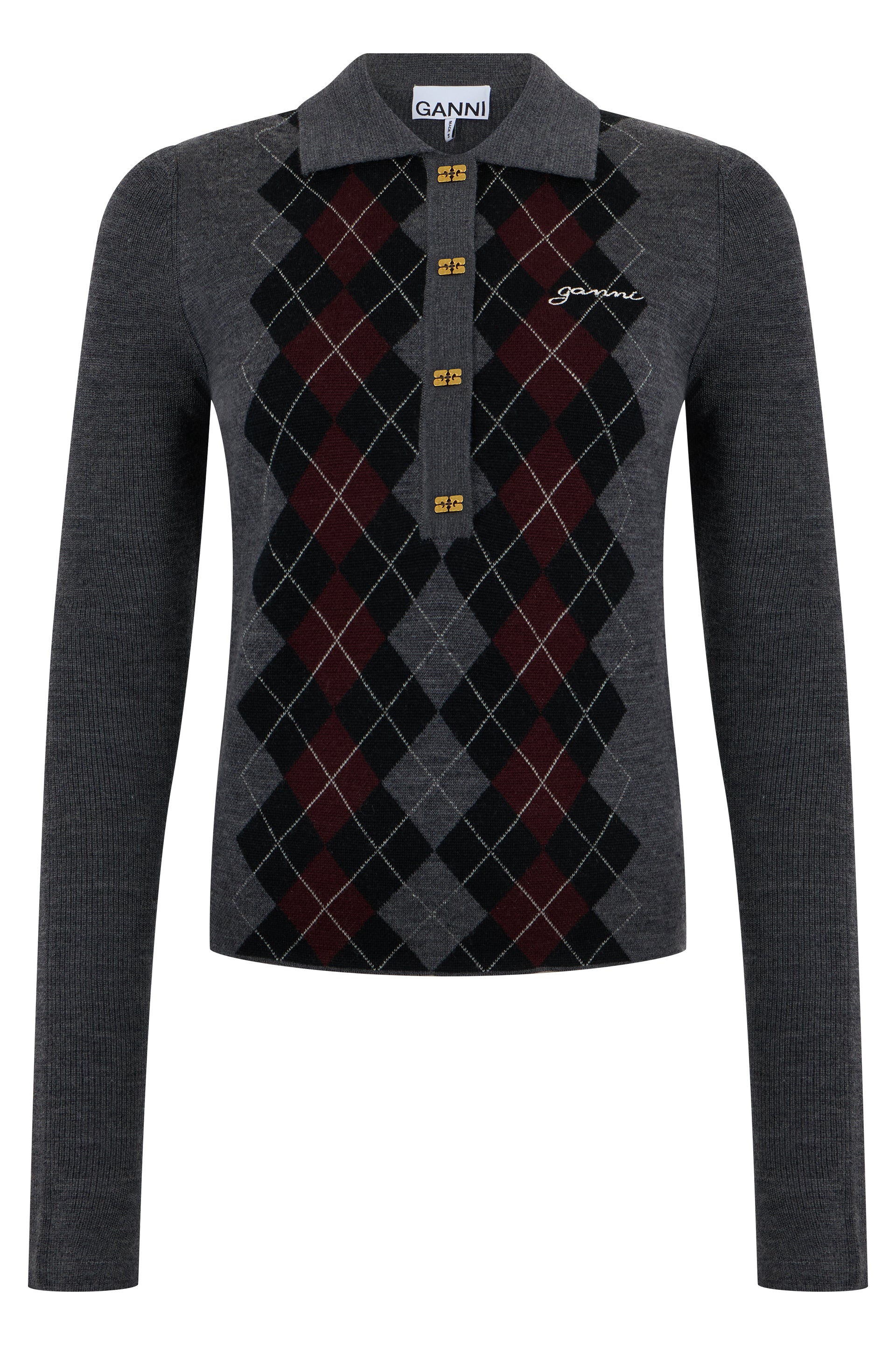 Wool sweater with geometric pattern