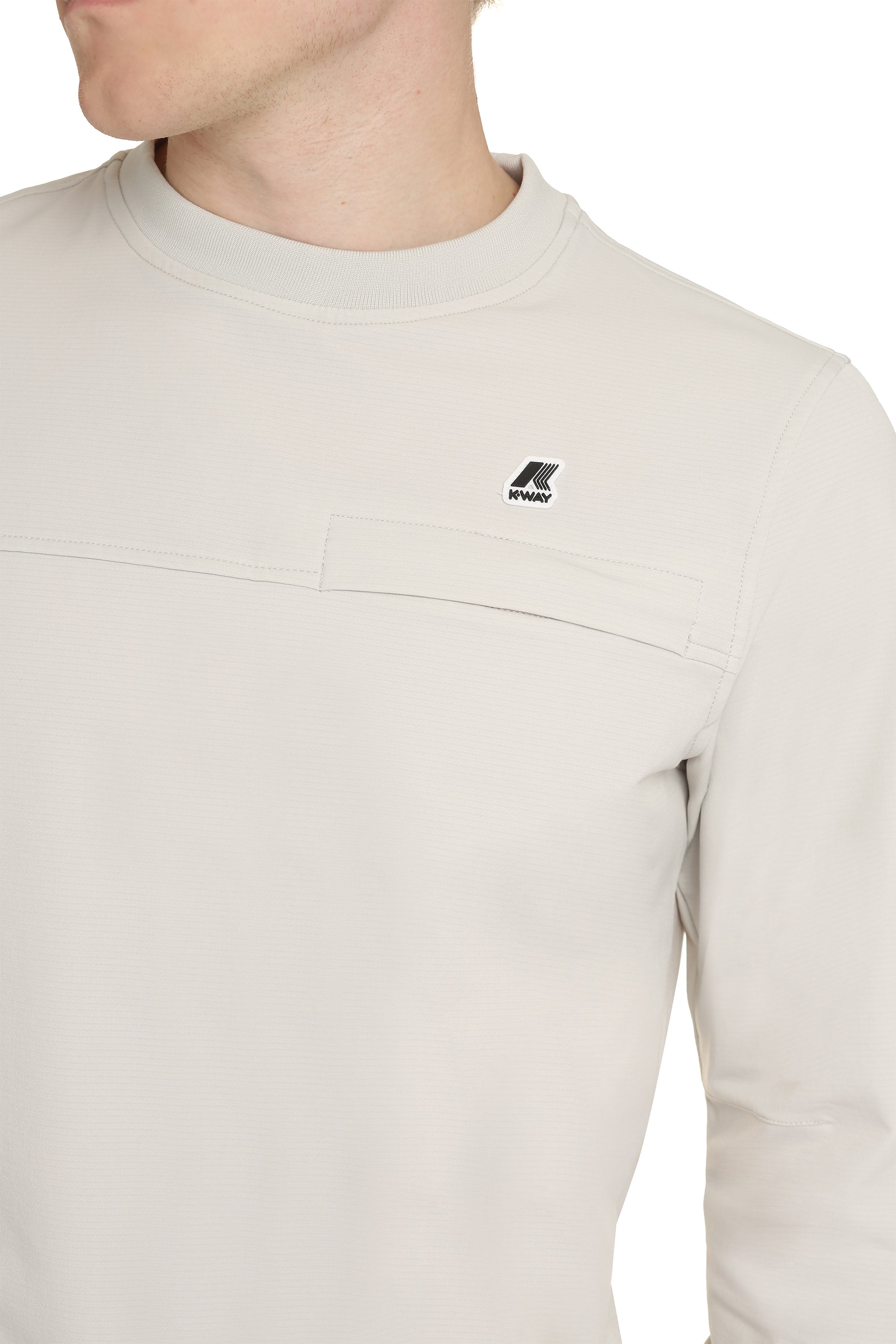 Patch detail crew-neck sweatshirt