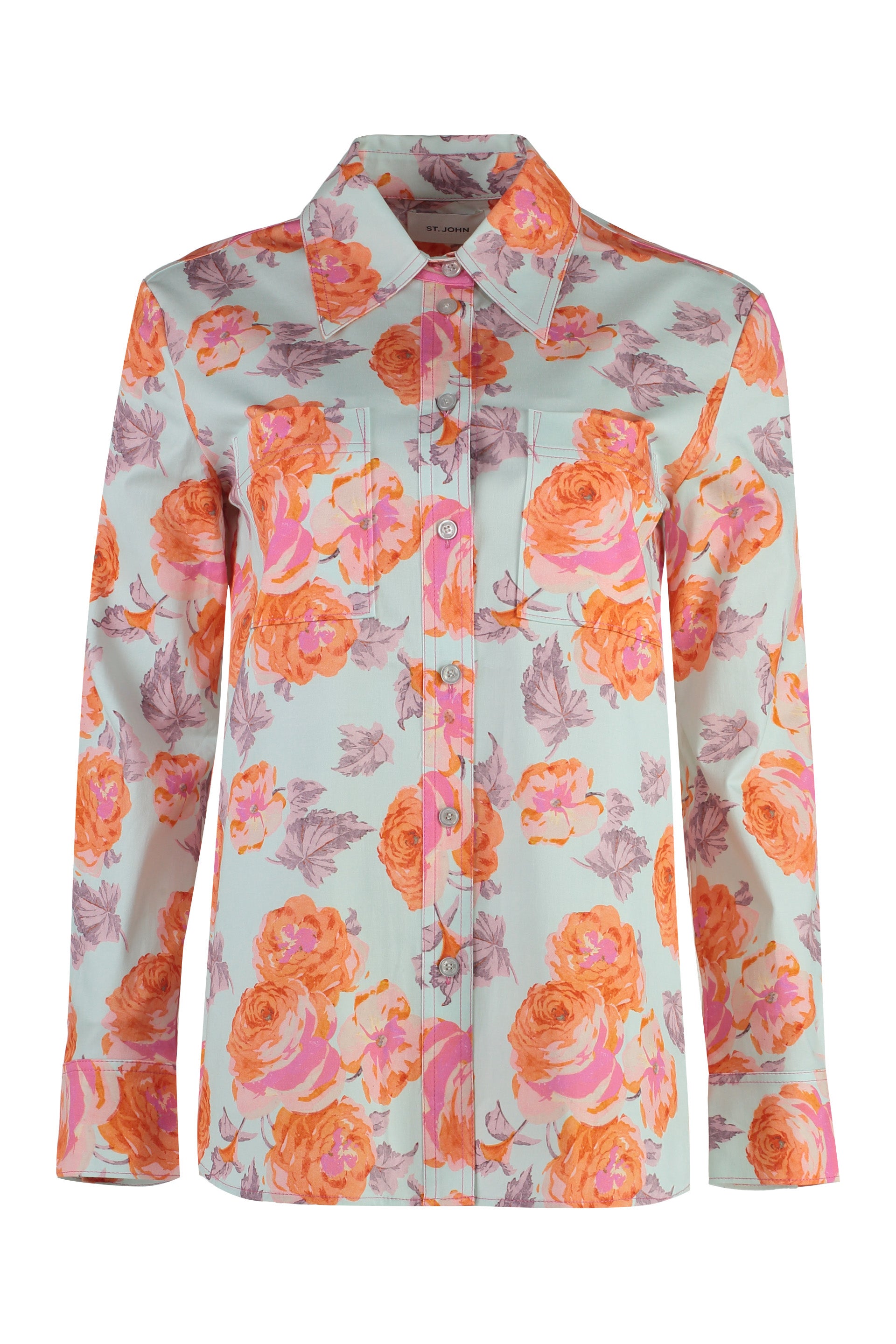 Floral print cotton shirt