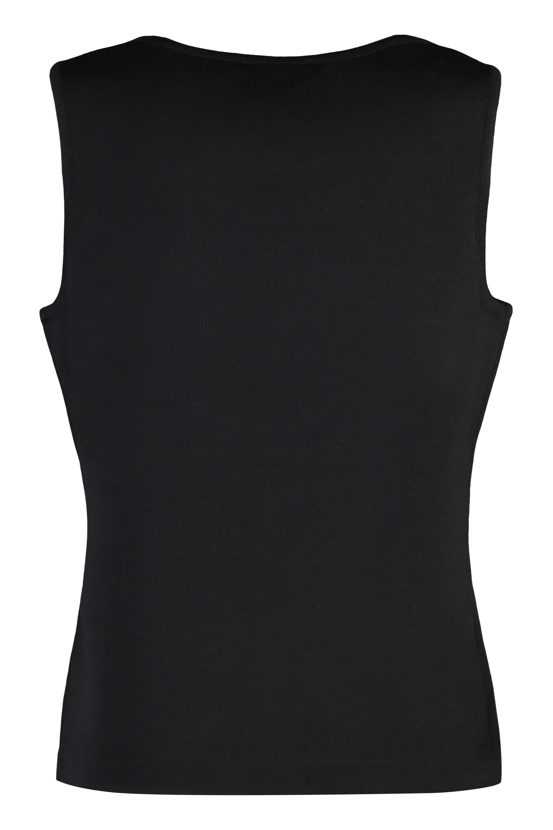 Knitted wool-blend top