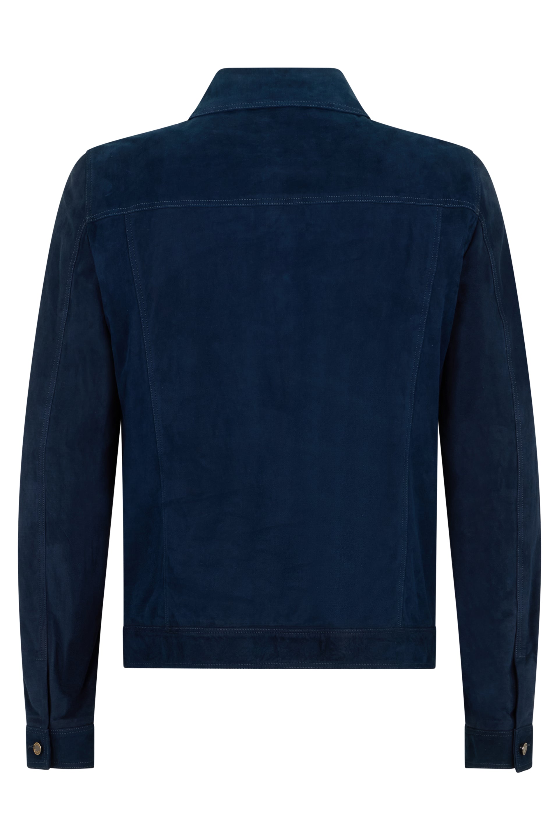 Dark blue leather jacket elegant and versatile