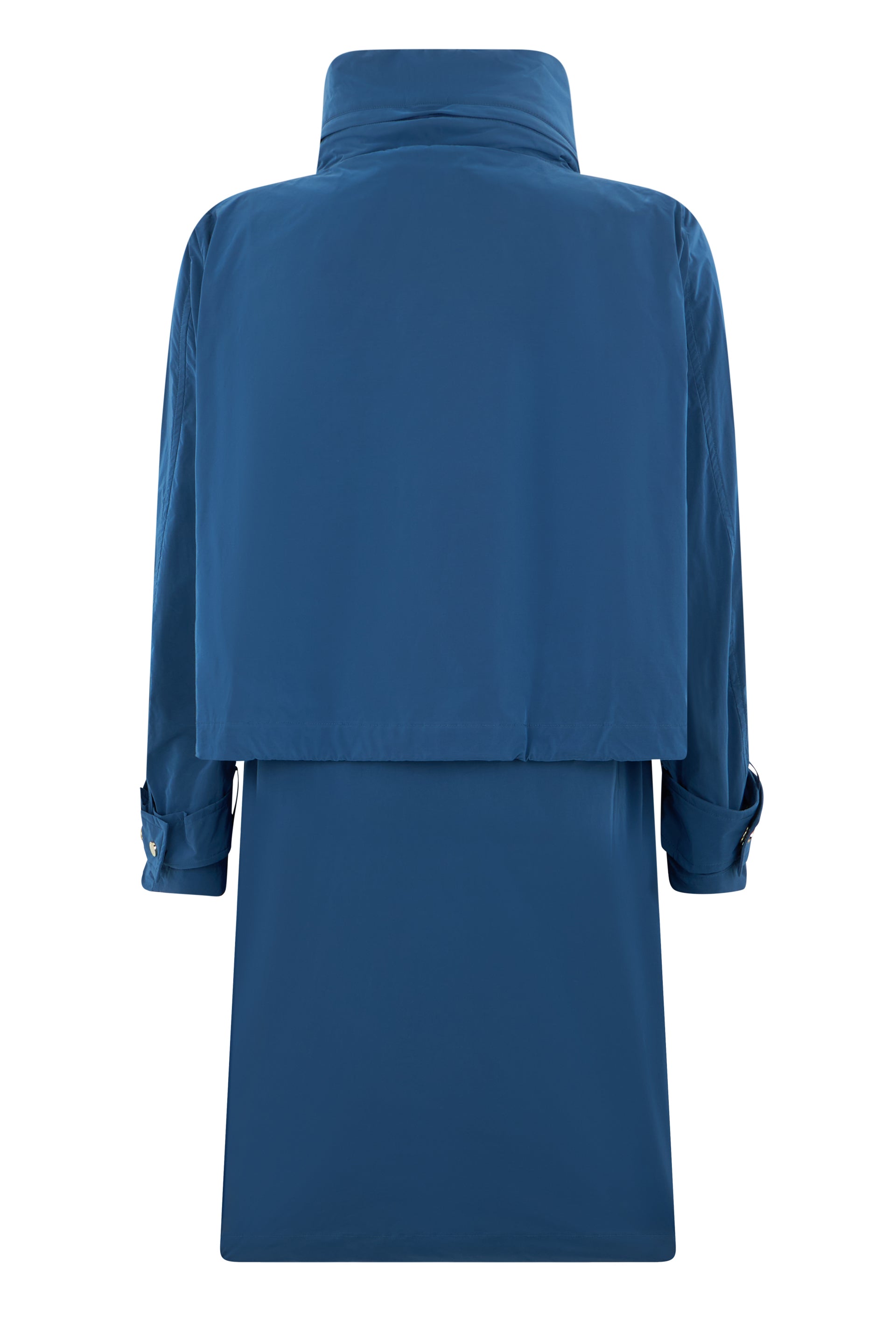 Modern blue coat with high elegant collar