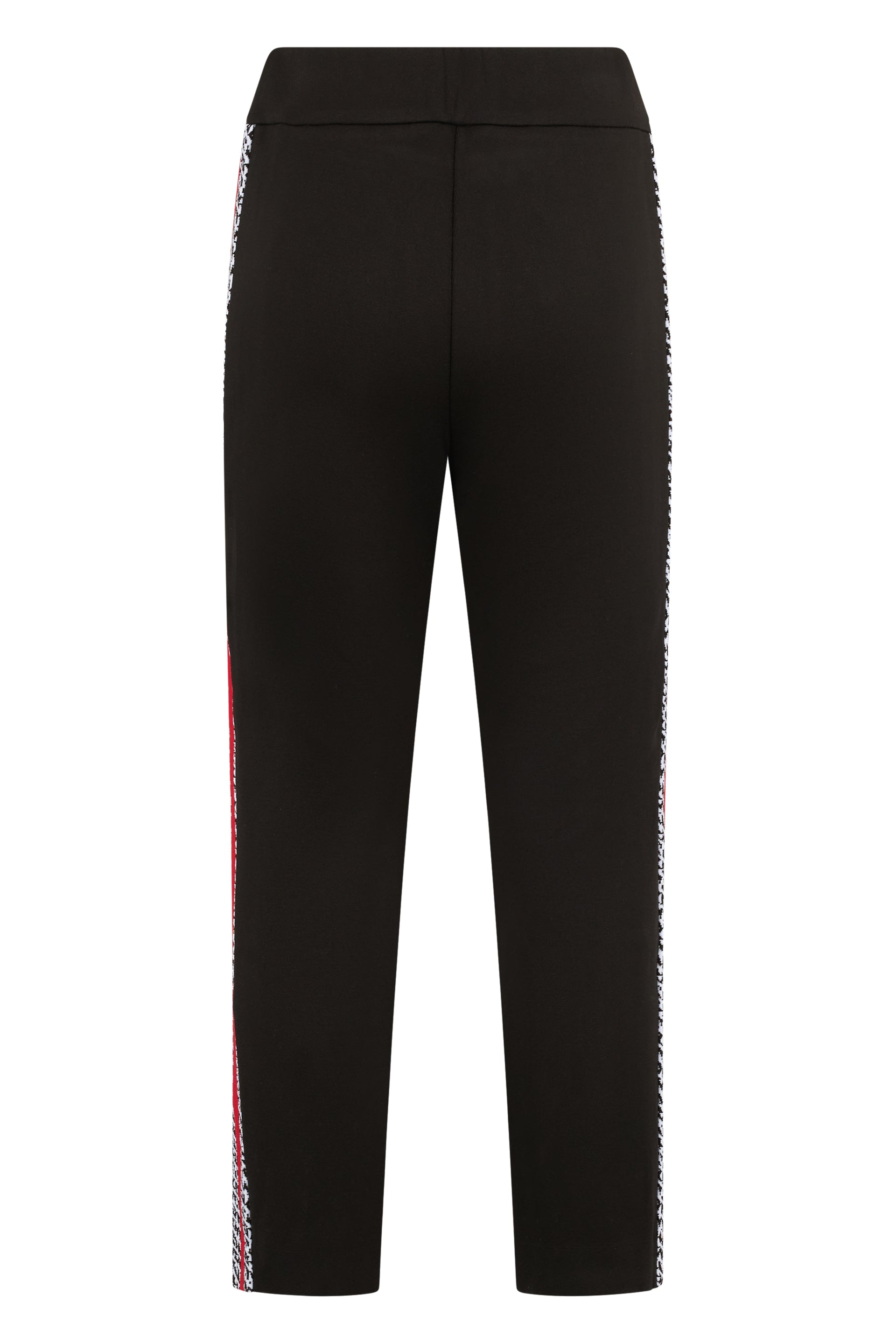 Black trousers with a straight cut and casual, versatile design.