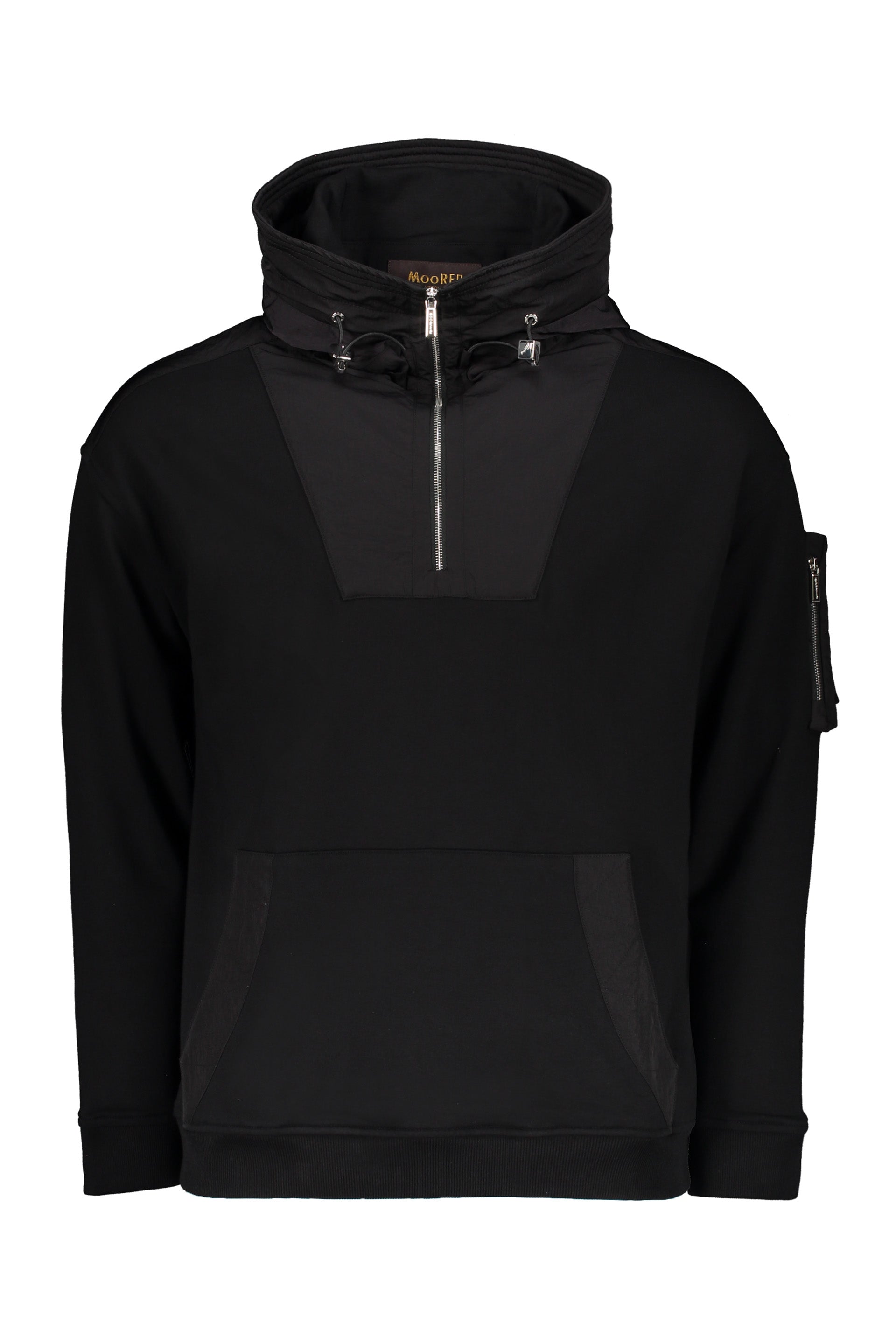 Black half-zip sweatshirt, modern minimalist design