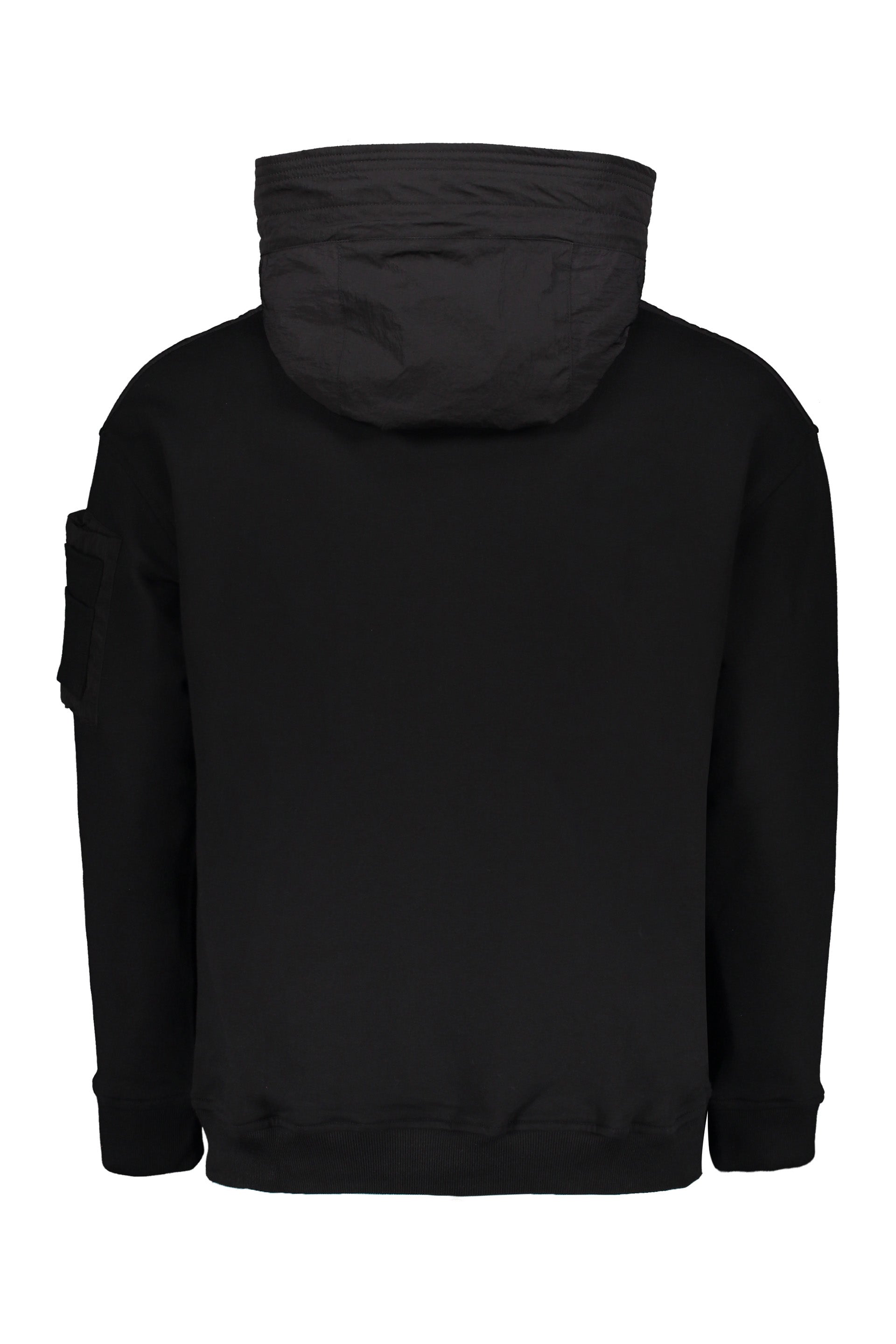 Black half-zip sweatshirt, modern minimalist design