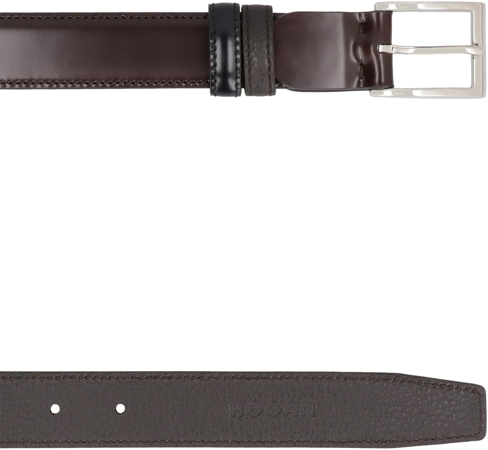 Reversible leather belt