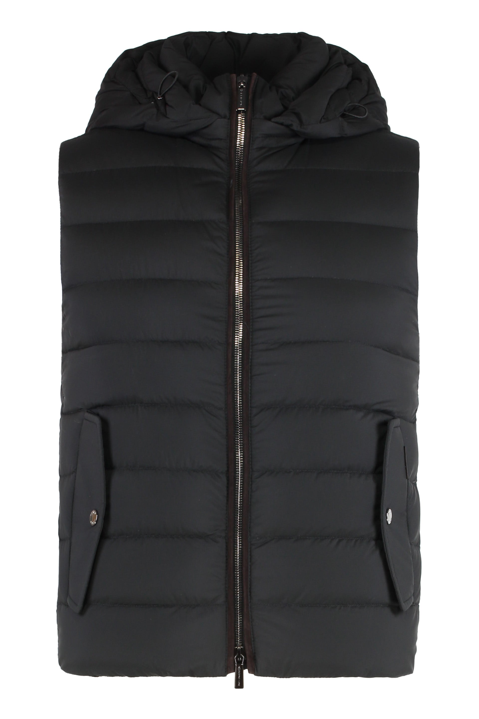 Padded gilet with hood