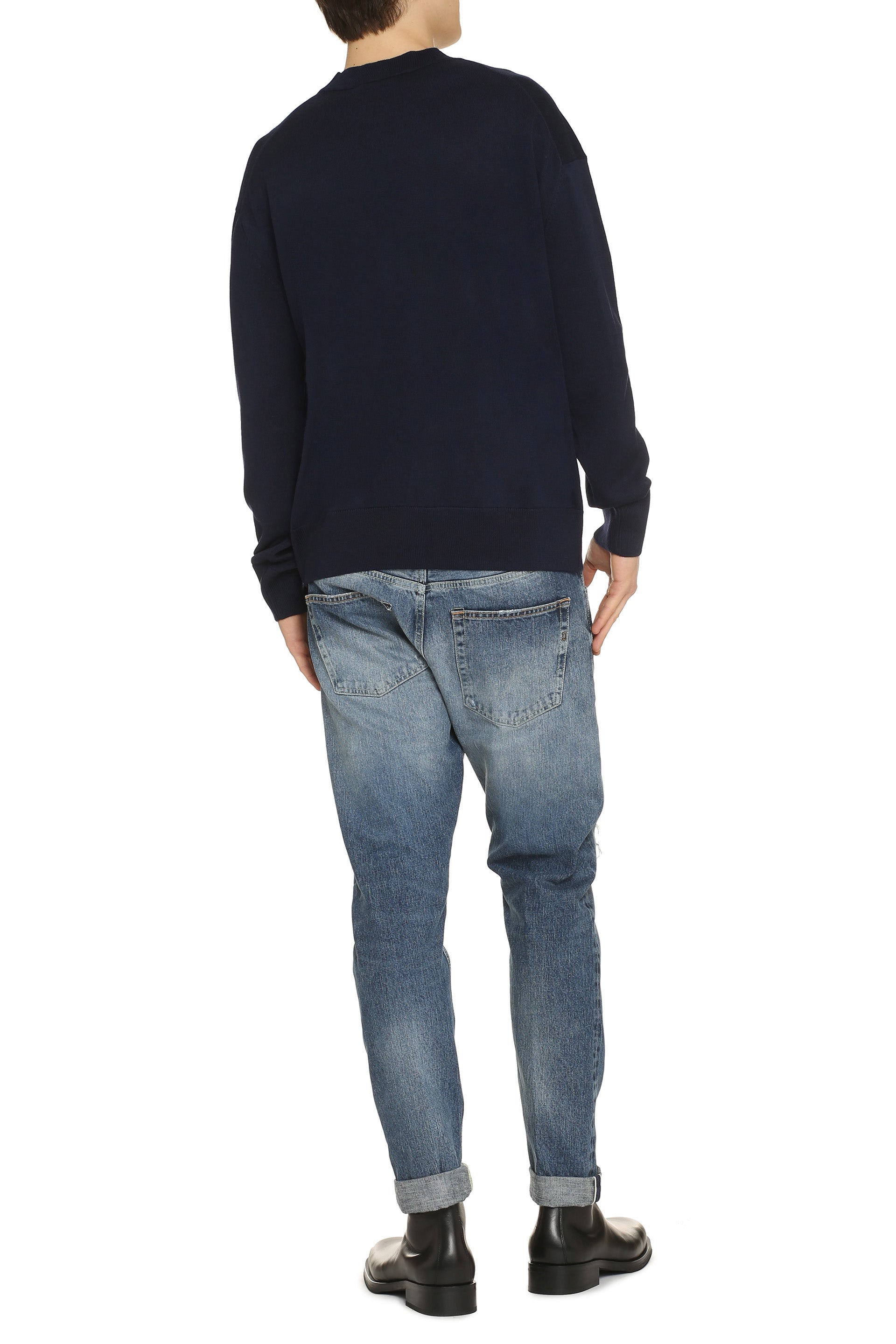 Crew-neck wool sweater