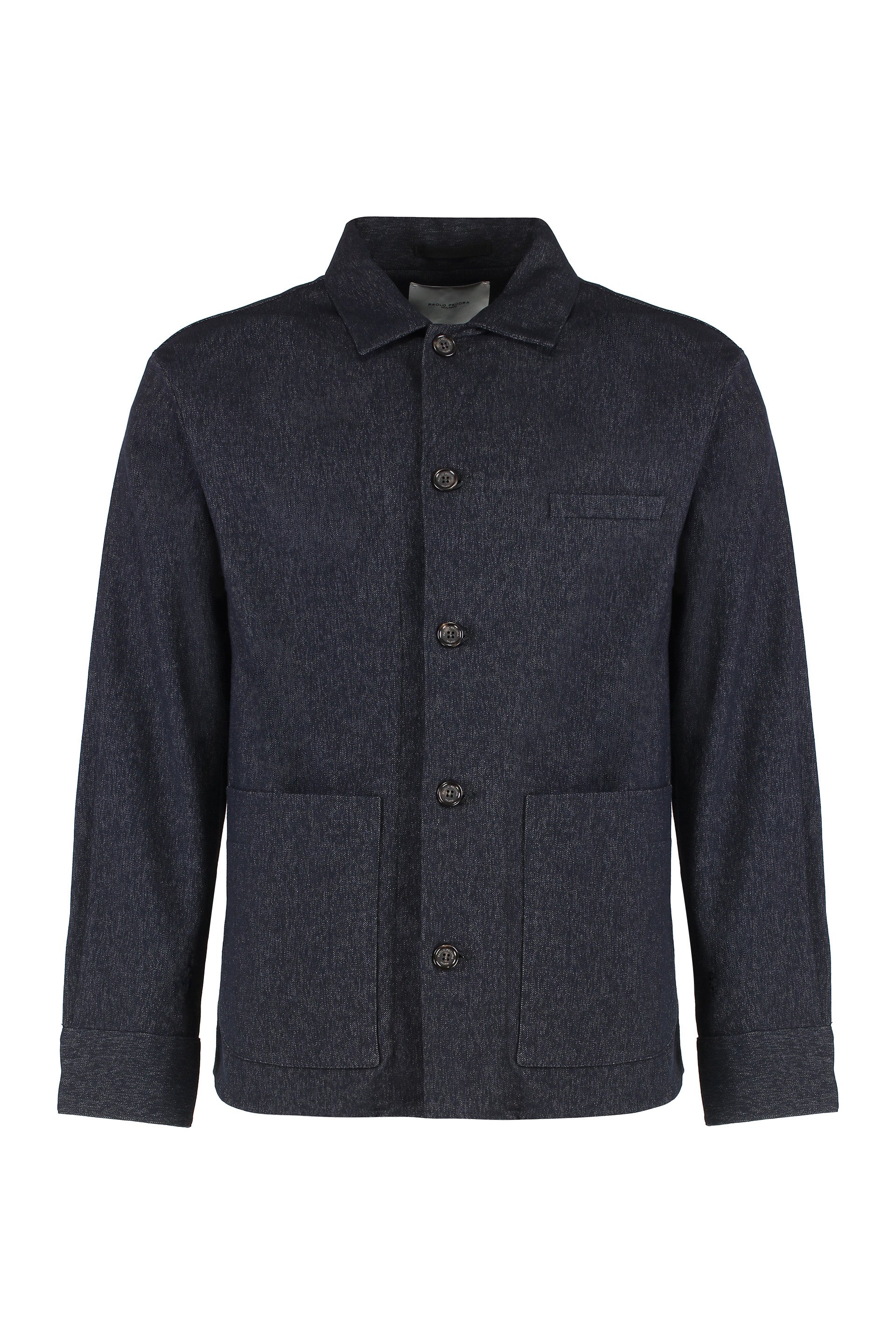 Cotton blend single-breasted blazer