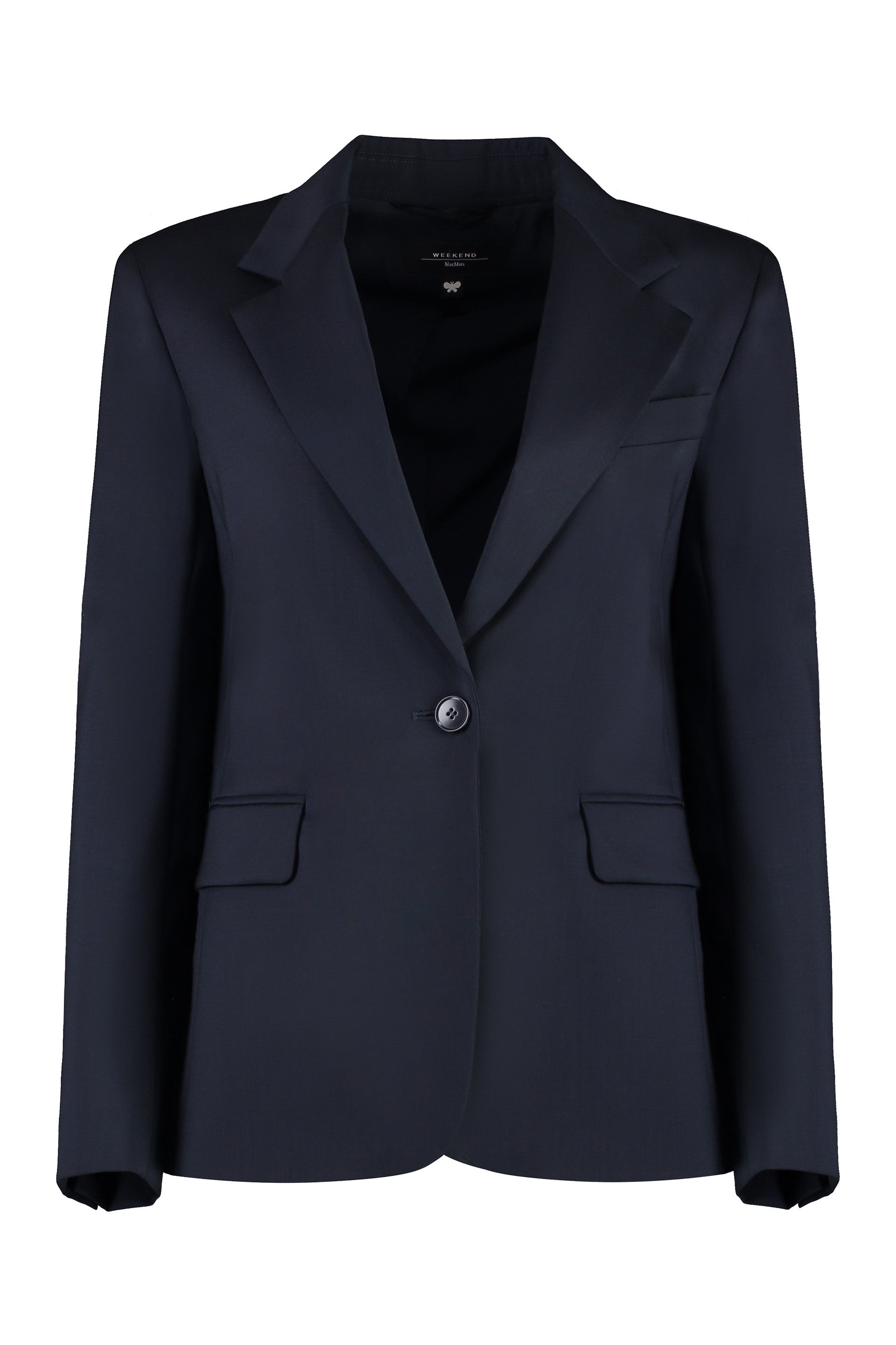 Lamine stretch virgin wool blazer