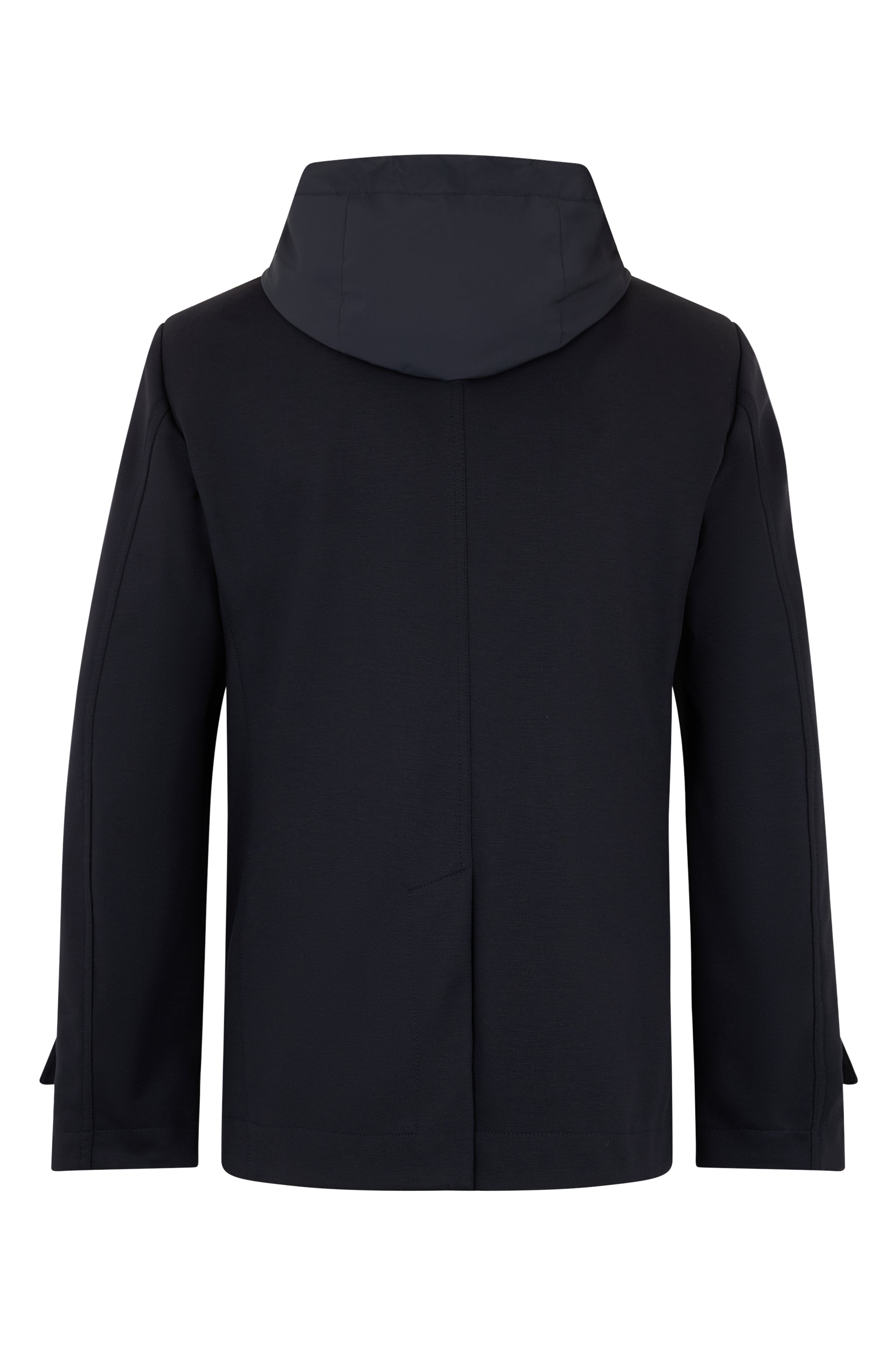 Dark blue double-breasted jacket, elegant and versatile.