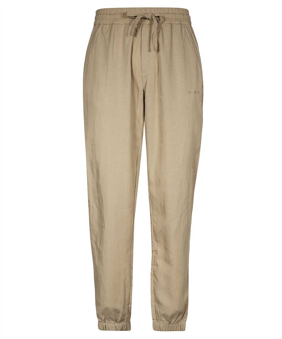 Adjustable drawstring elastic waistband trousers