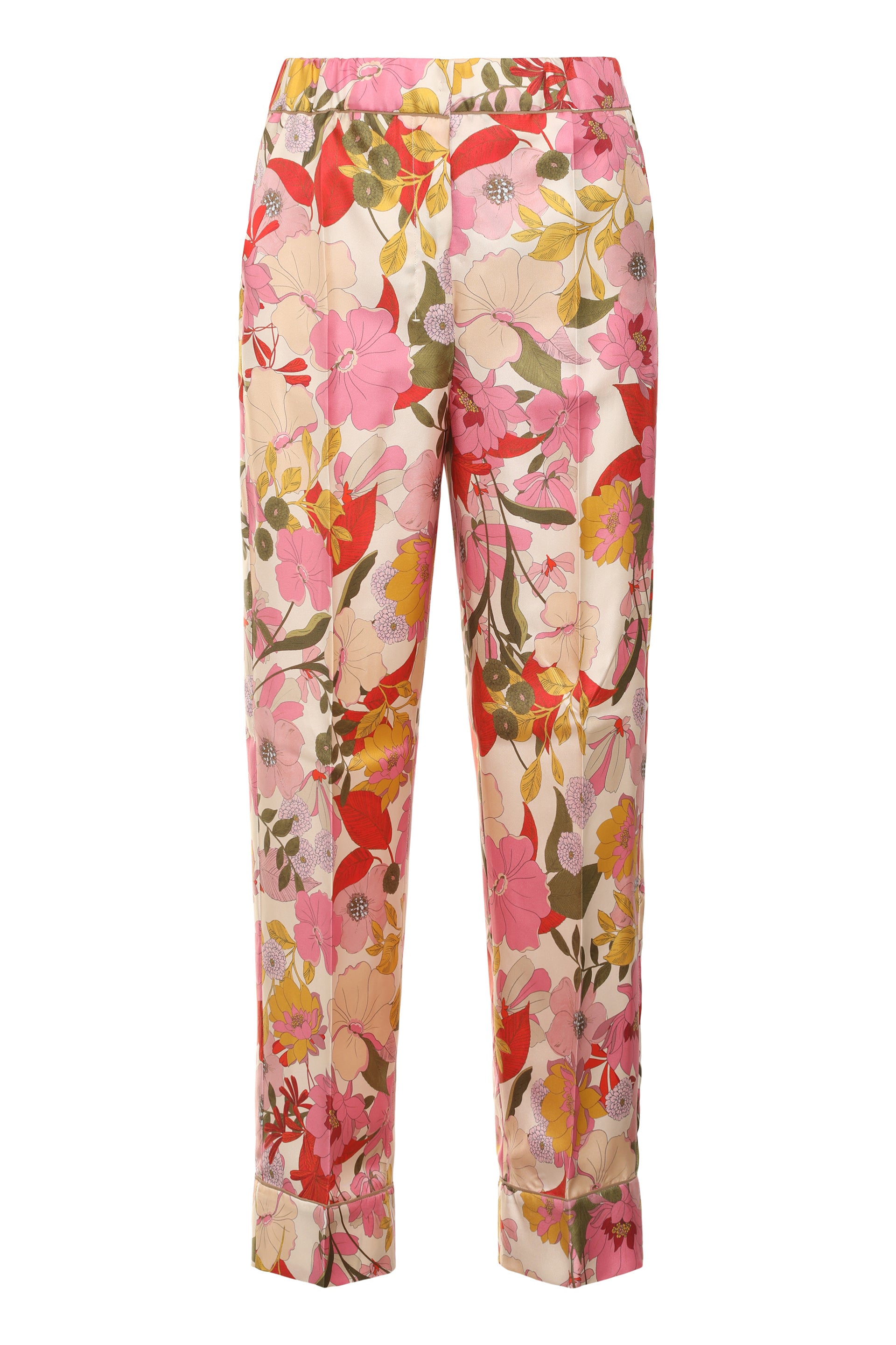 Leda printed silk pajama pants