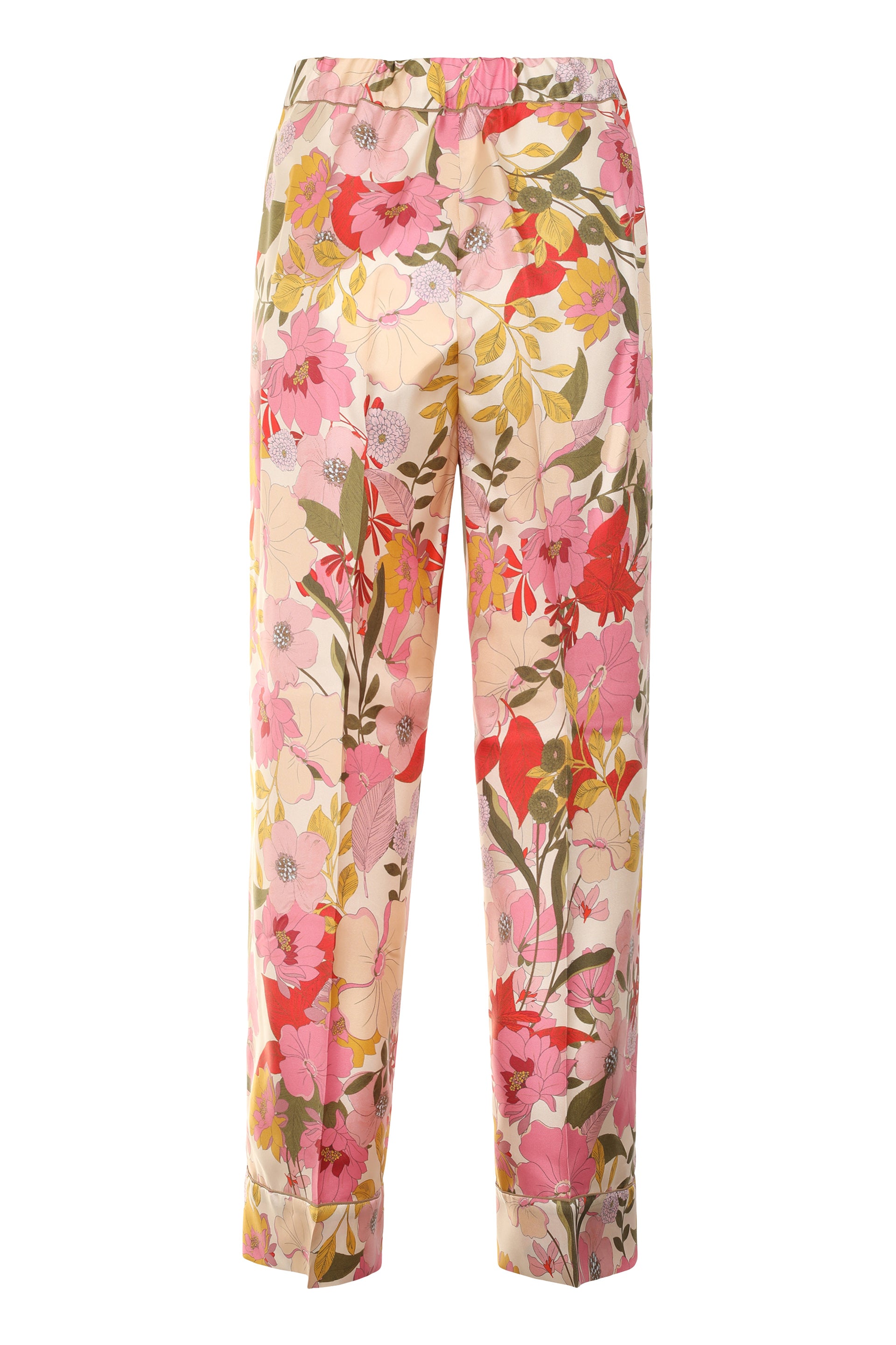 Leda printed silk pajama pants