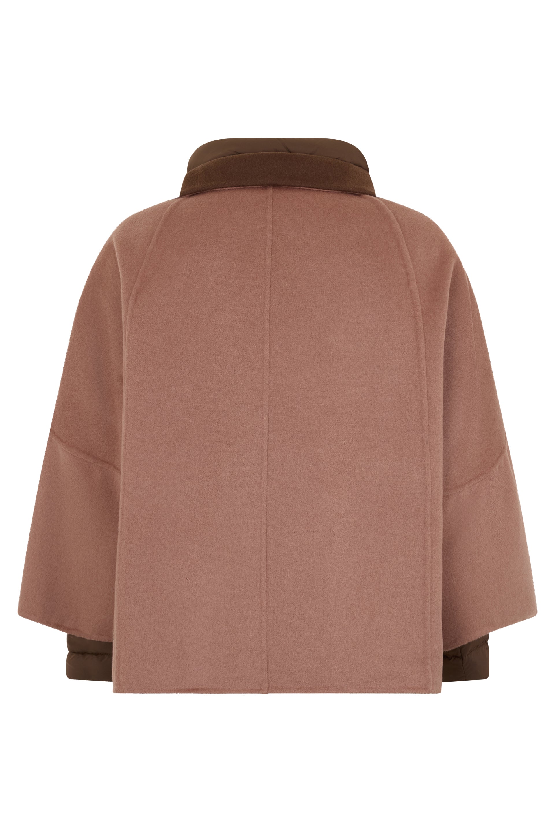 Elegant light brown down jacket with a refined design.