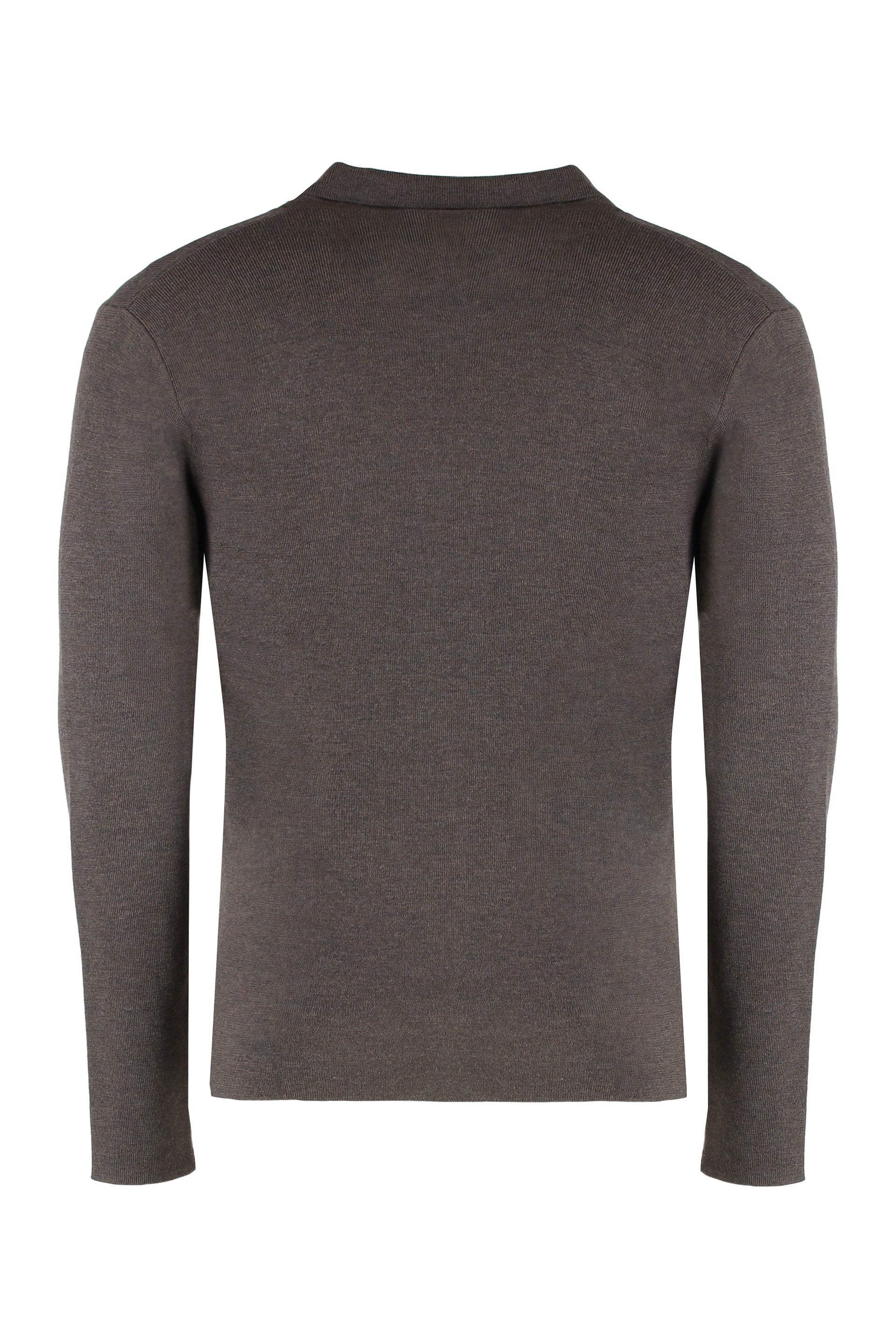 Cardigan in virgin wool with V-neck