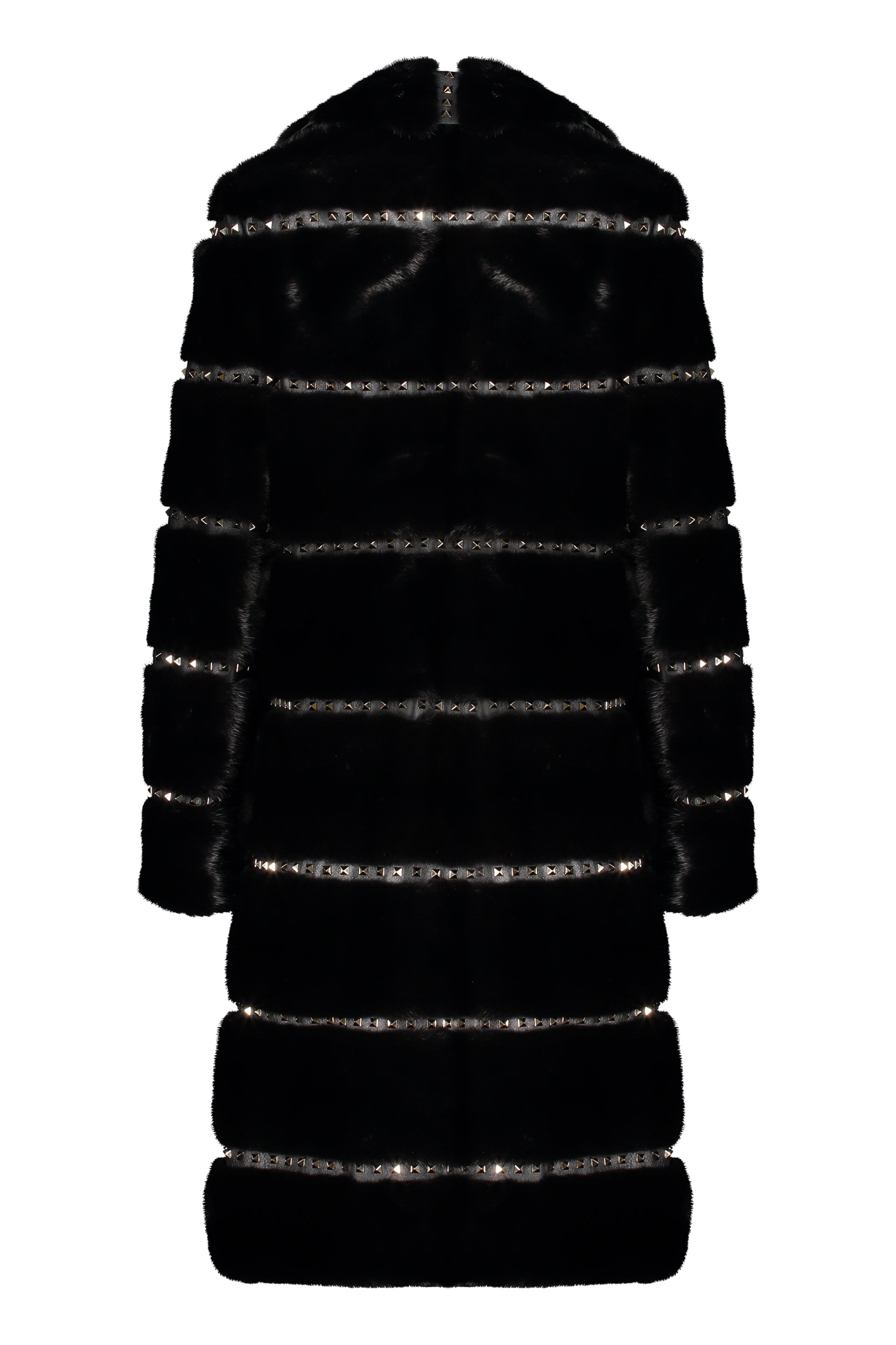 Elegant long coat with mink fur