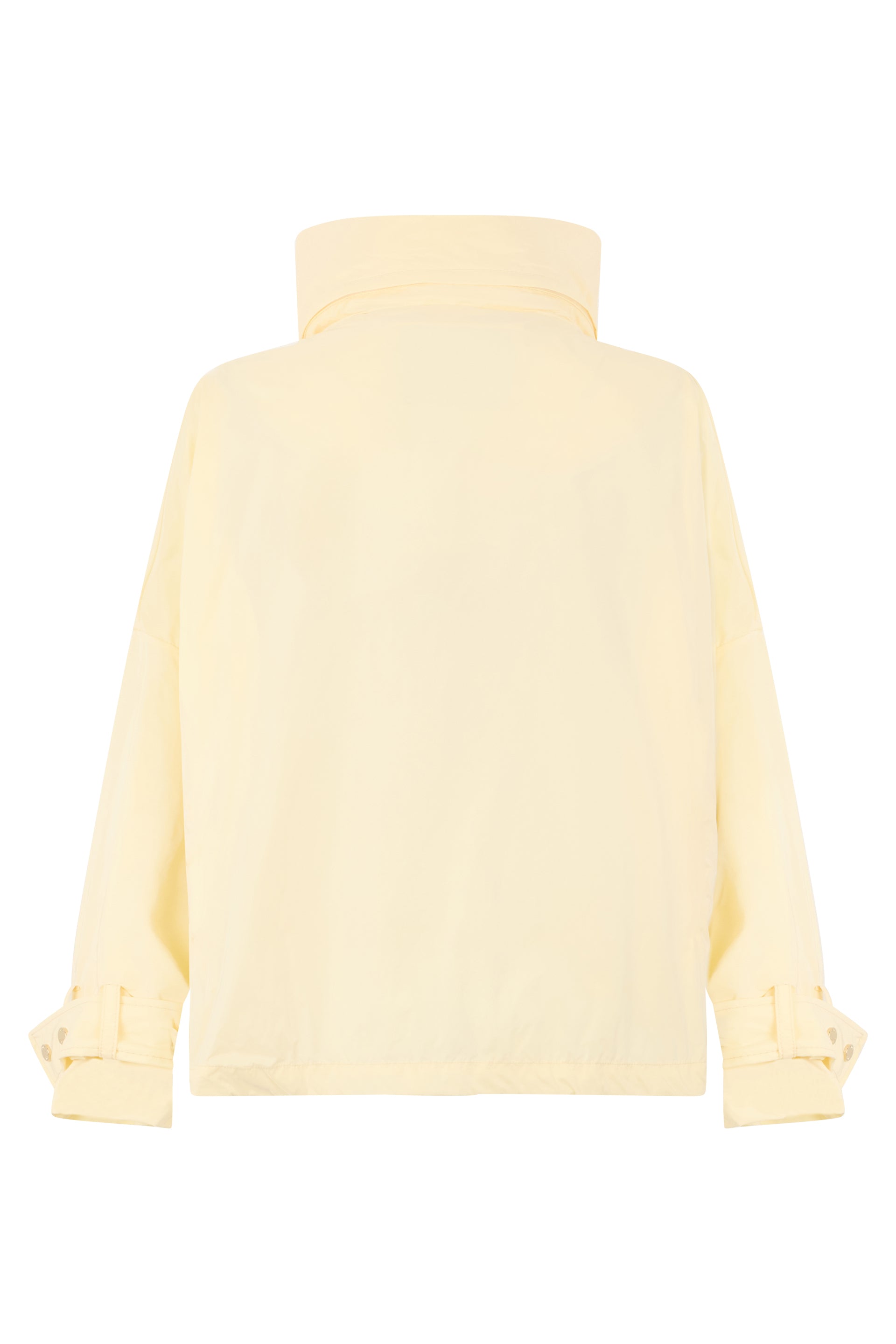 Light yellow down jacket with zipper, modern and versatile design