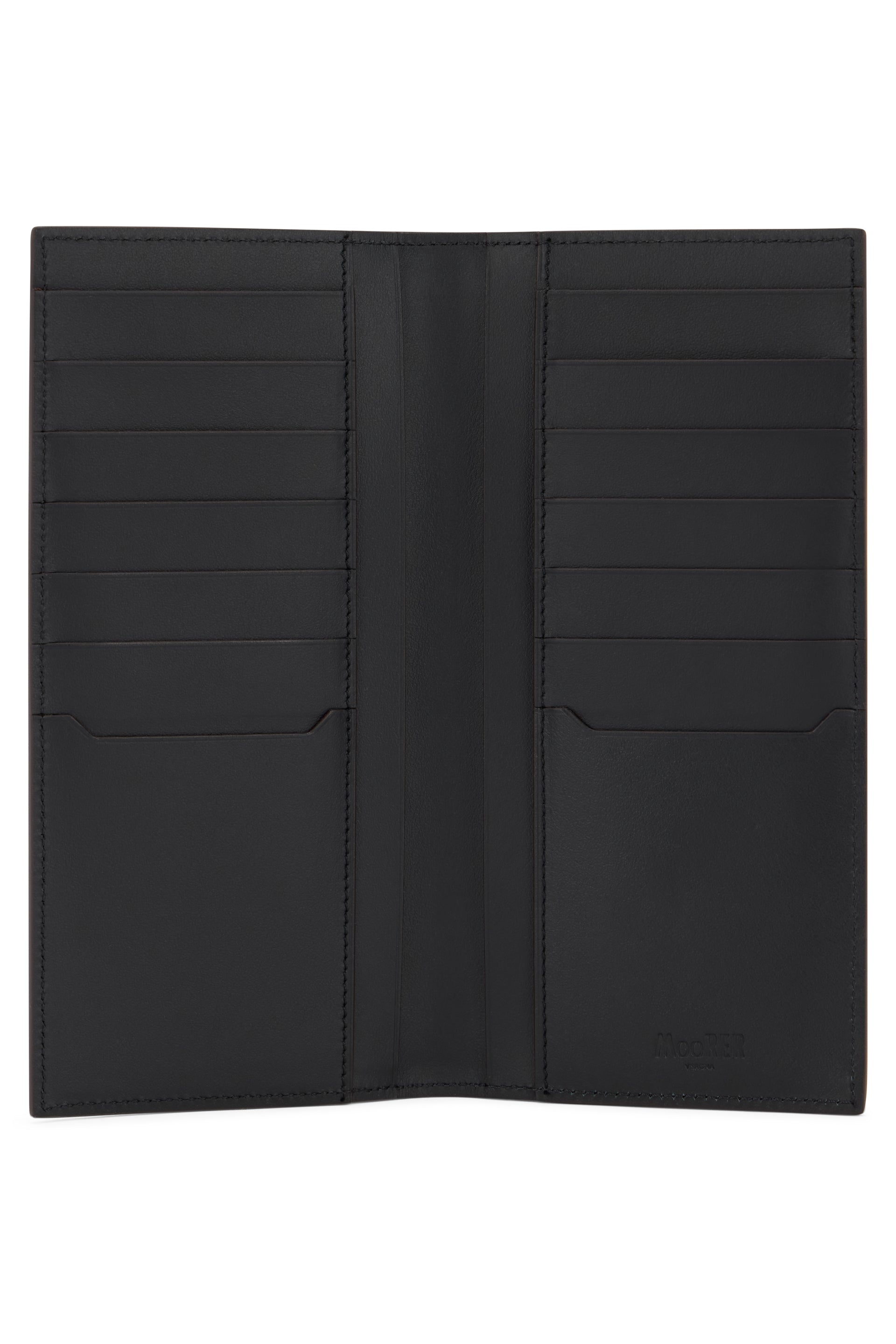 Dark brown leather wallet, compact and versatile.