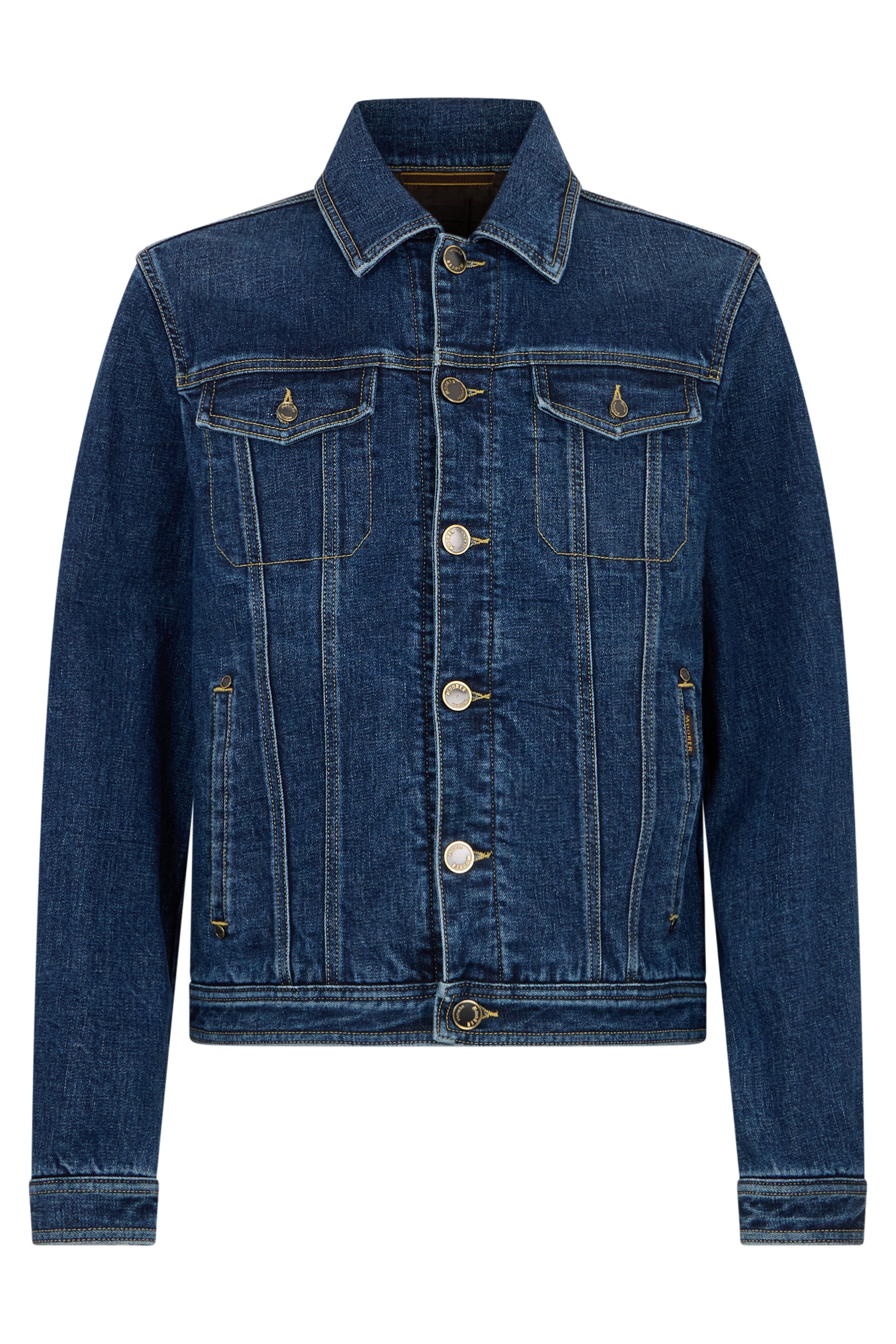 Dark blue denim jacket versatile.