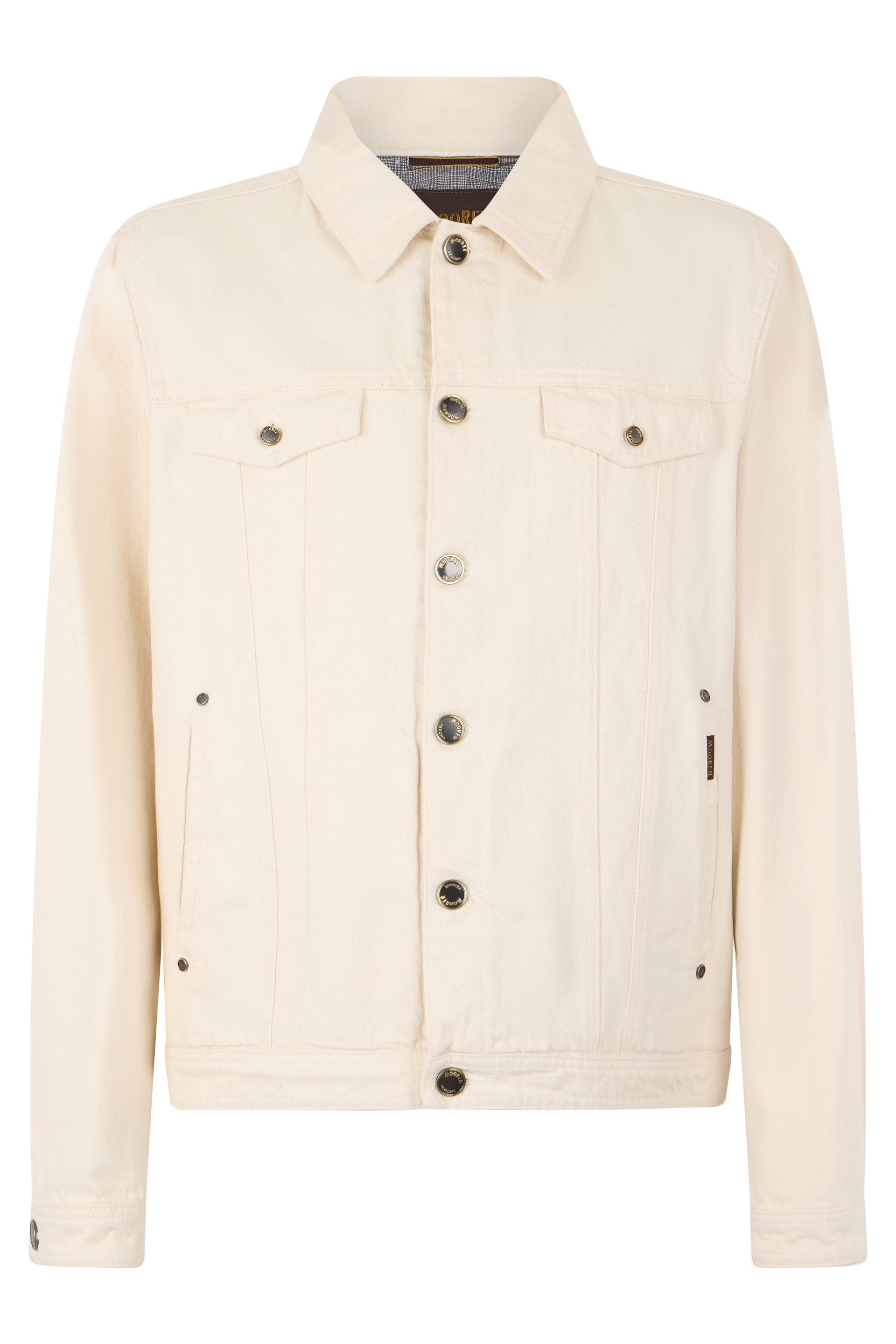 White cream denim jacket elegant, soft and versatile