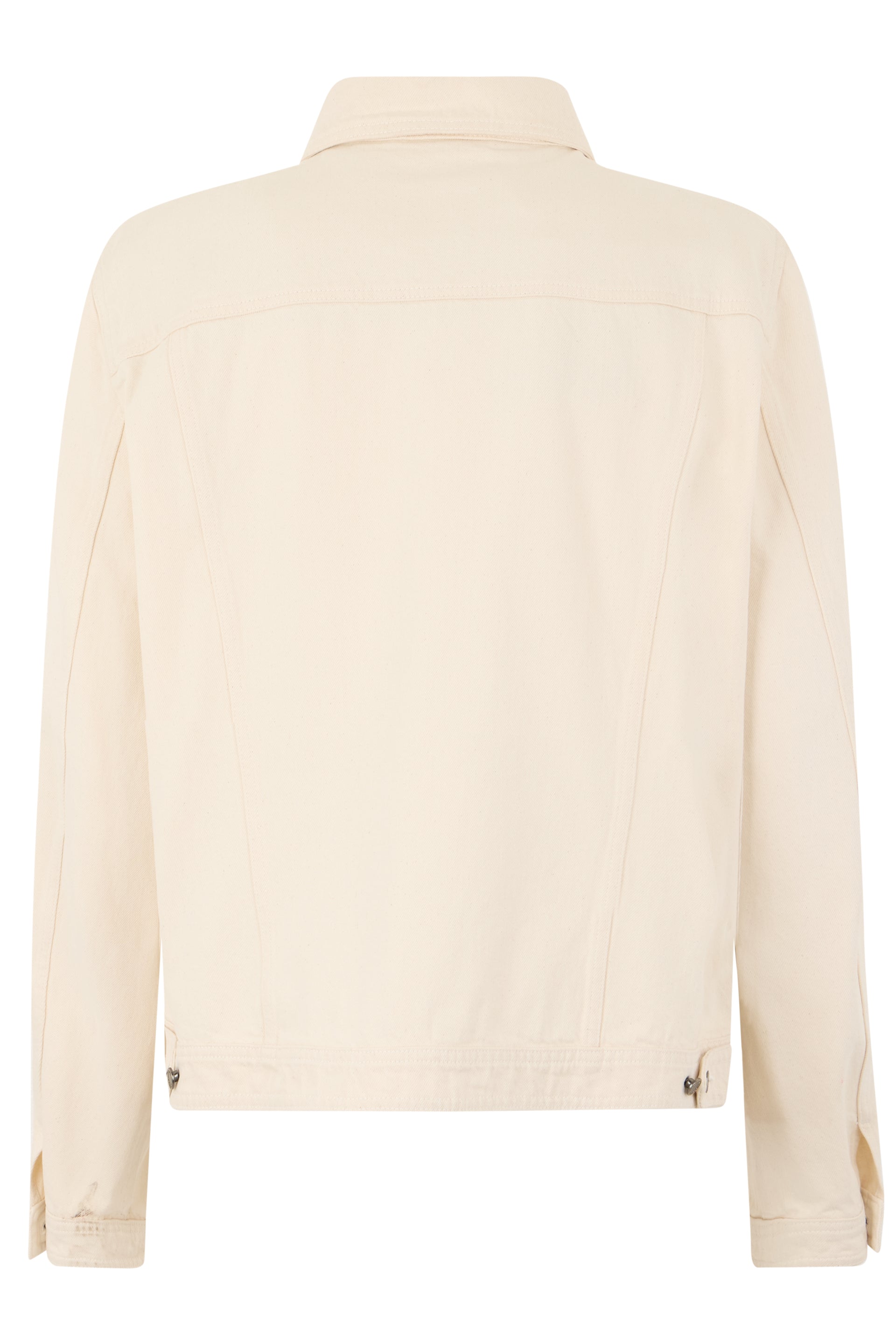 White cream denim jacket elegant, soft and versatile