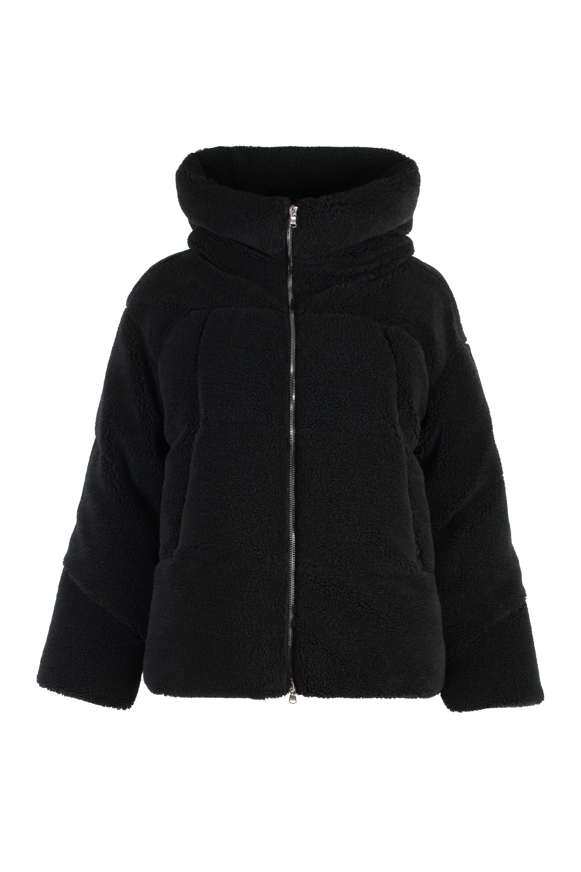 Hooded vegan fur jacket