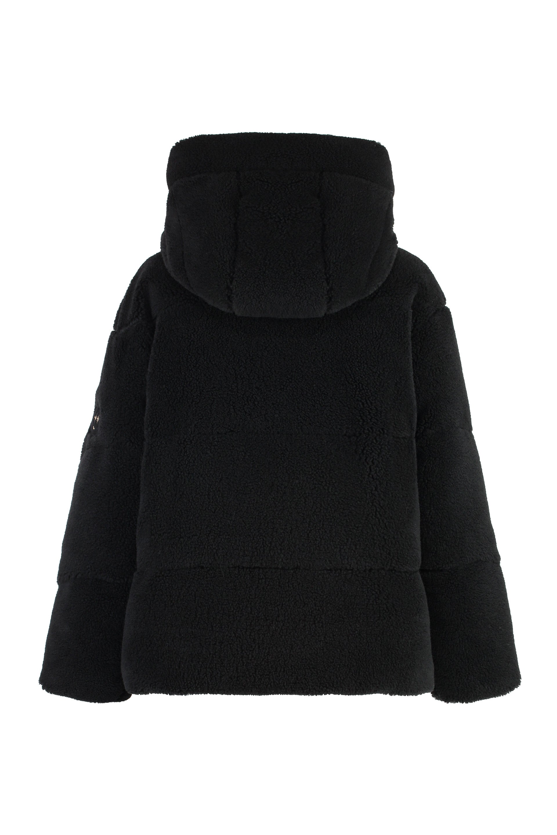 Hooded vegan fur jacket