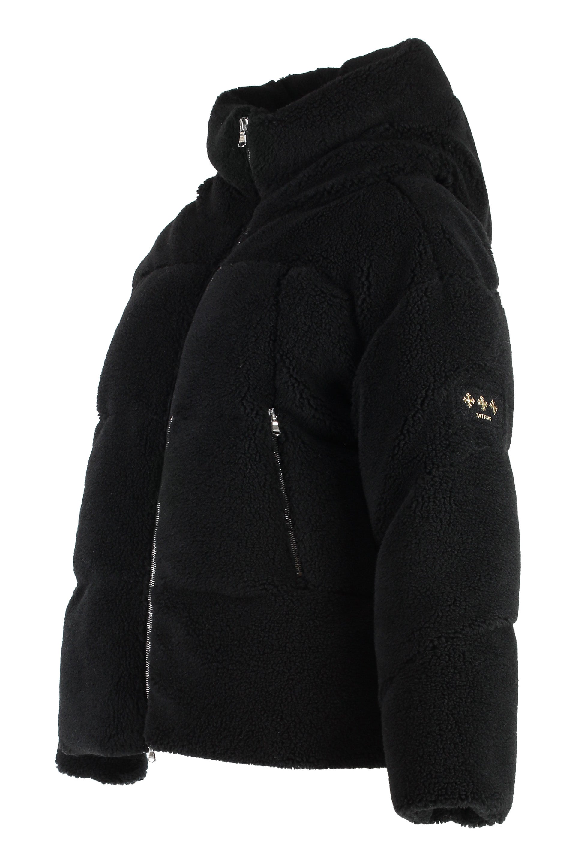 Hooded vegan fur jacket