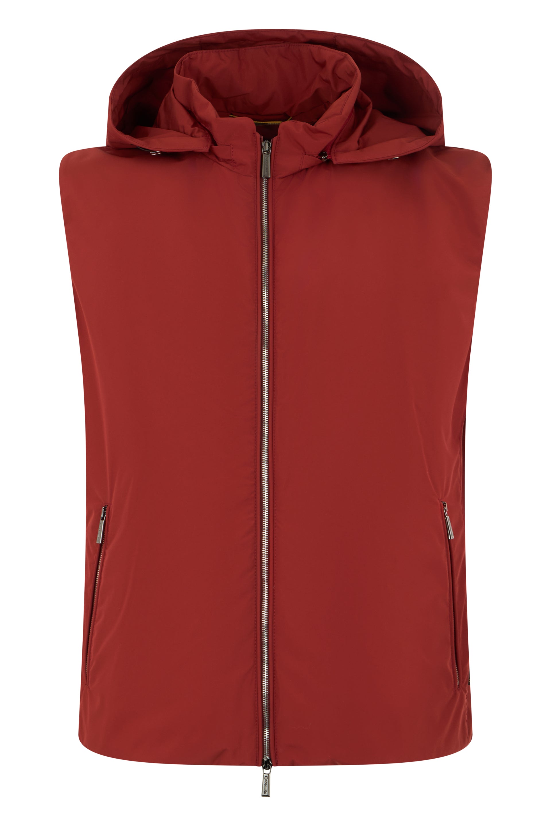Red hoodie vest, practicality and style