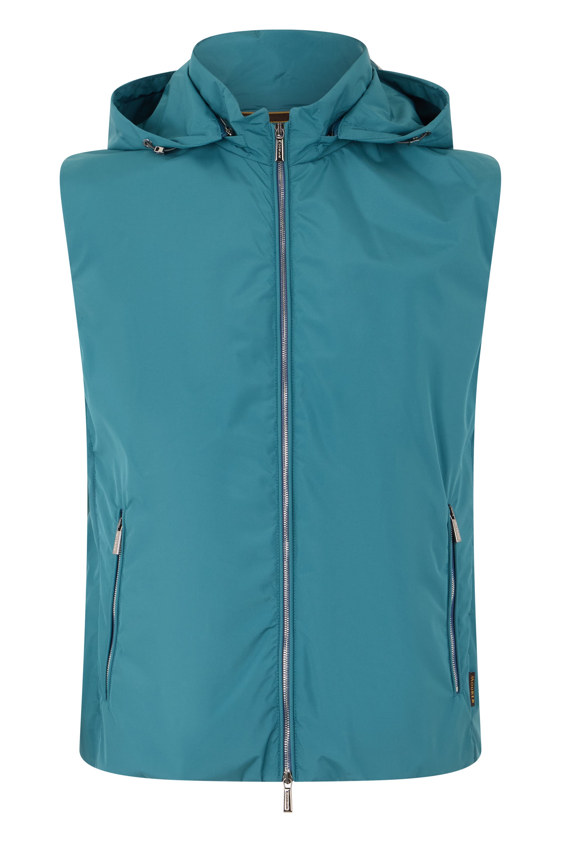 Light Turquoise Gilet with Hood and Pockets