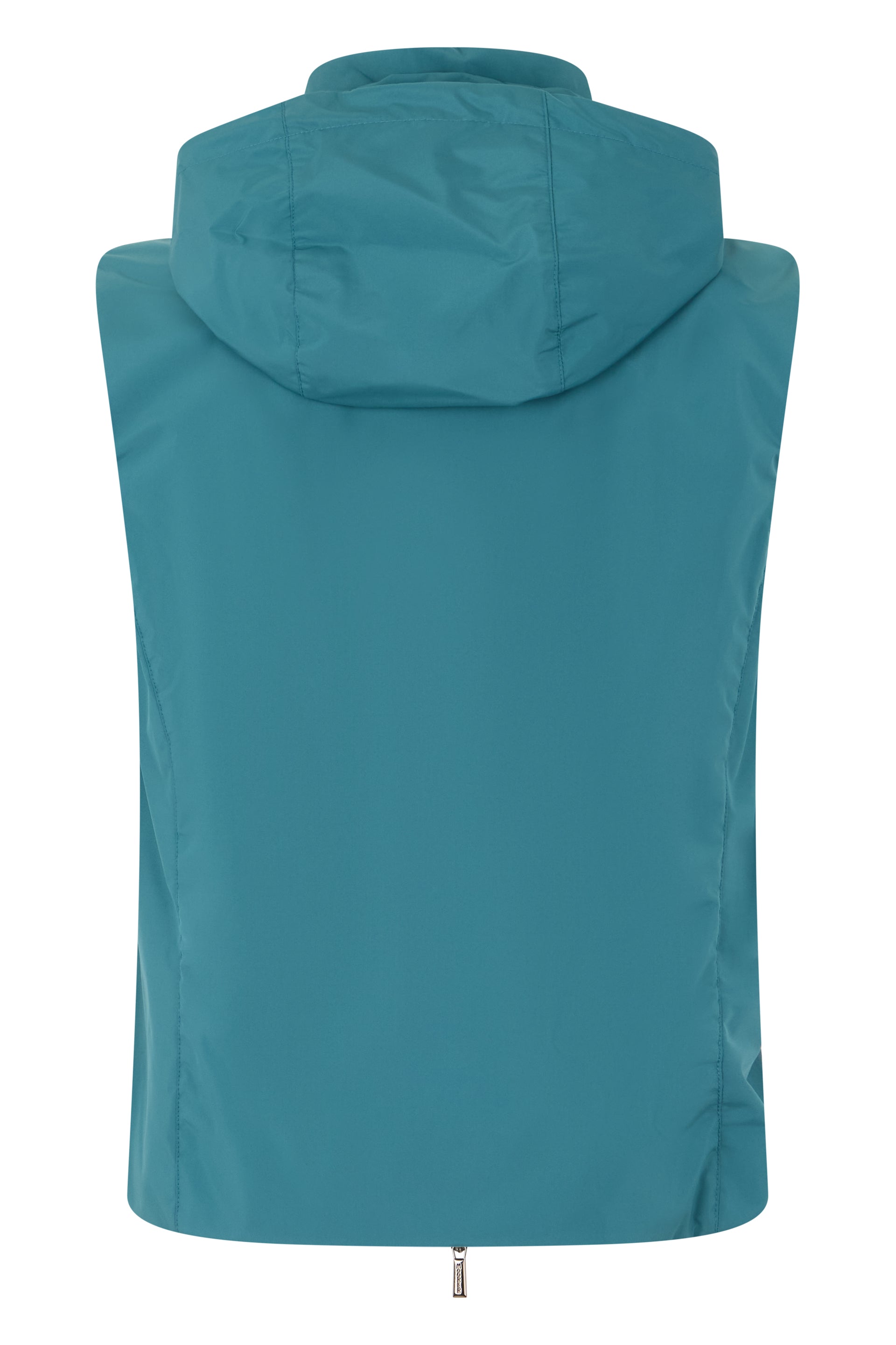 Light Turquoise Gilet with Hood and Pockets