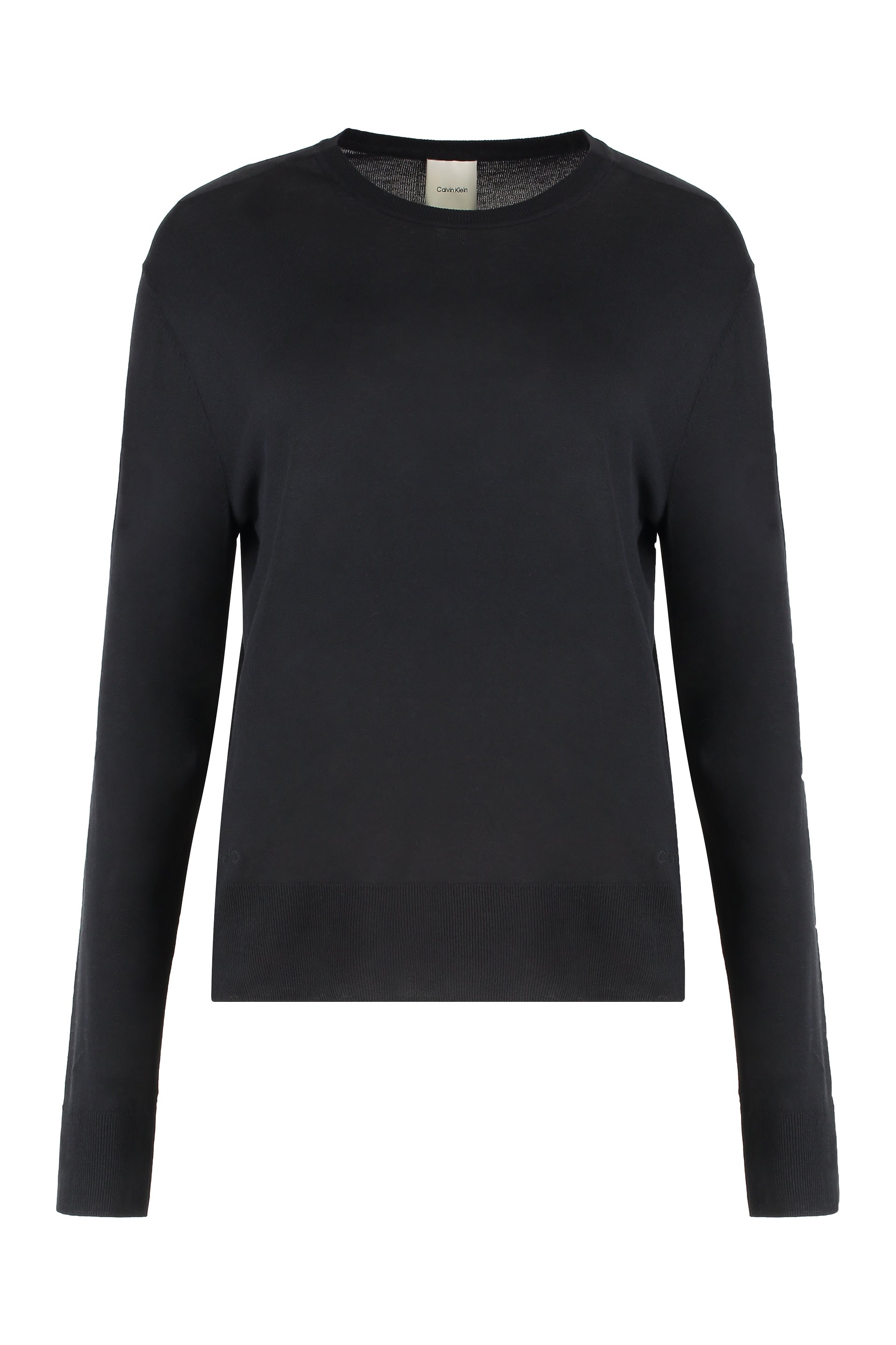 Crew-neck viscose sweater