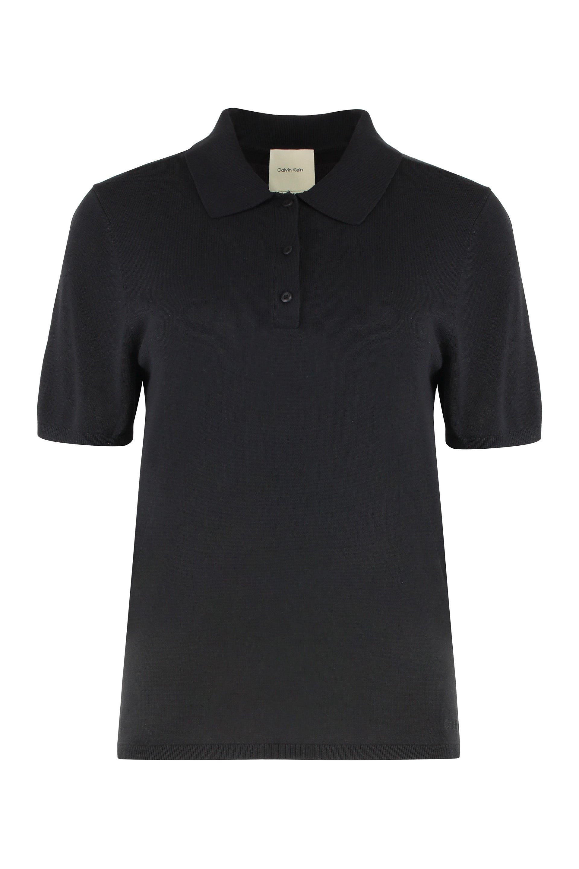 Knitted viscose polo shirt
