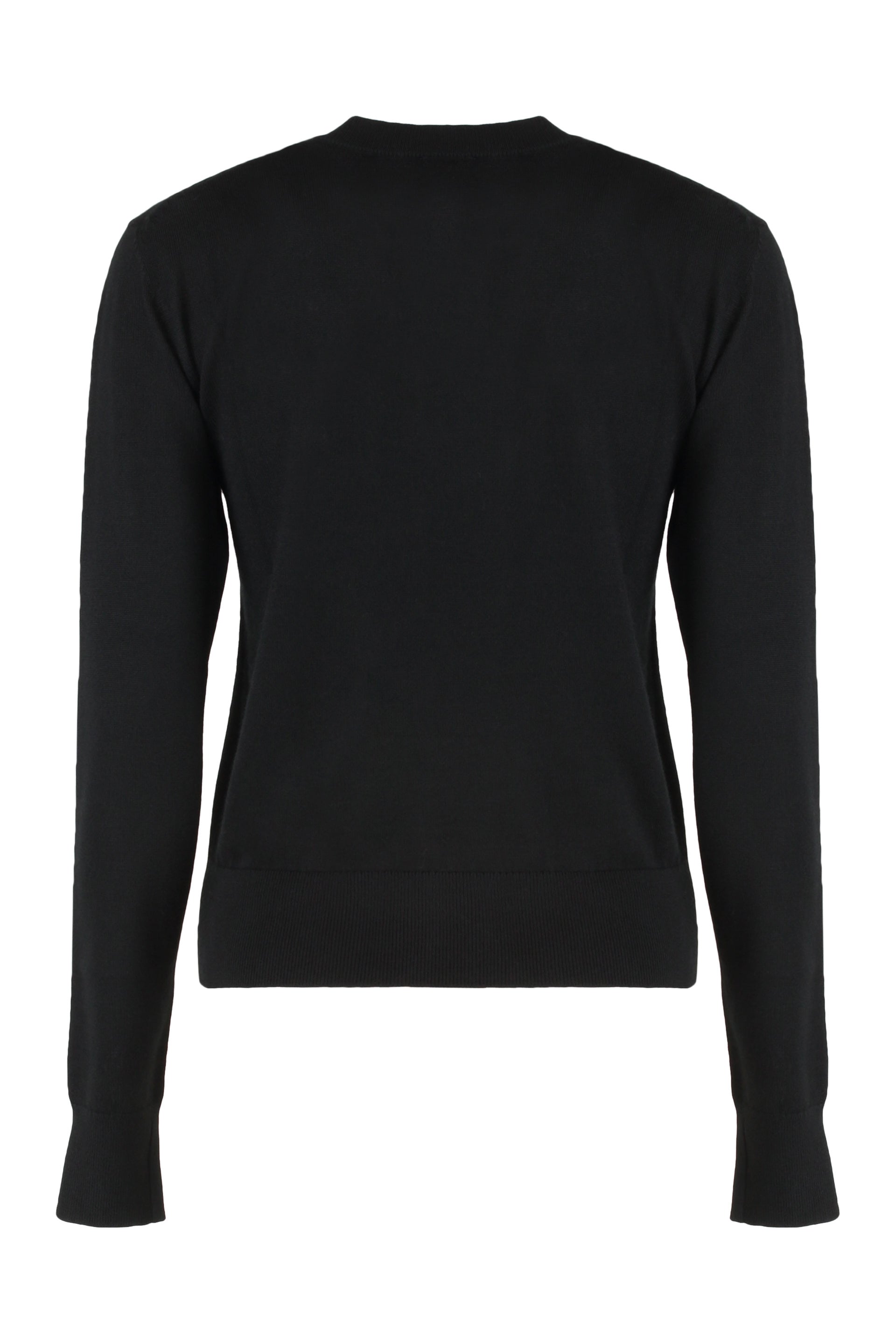 Round neck sweater in merino wool