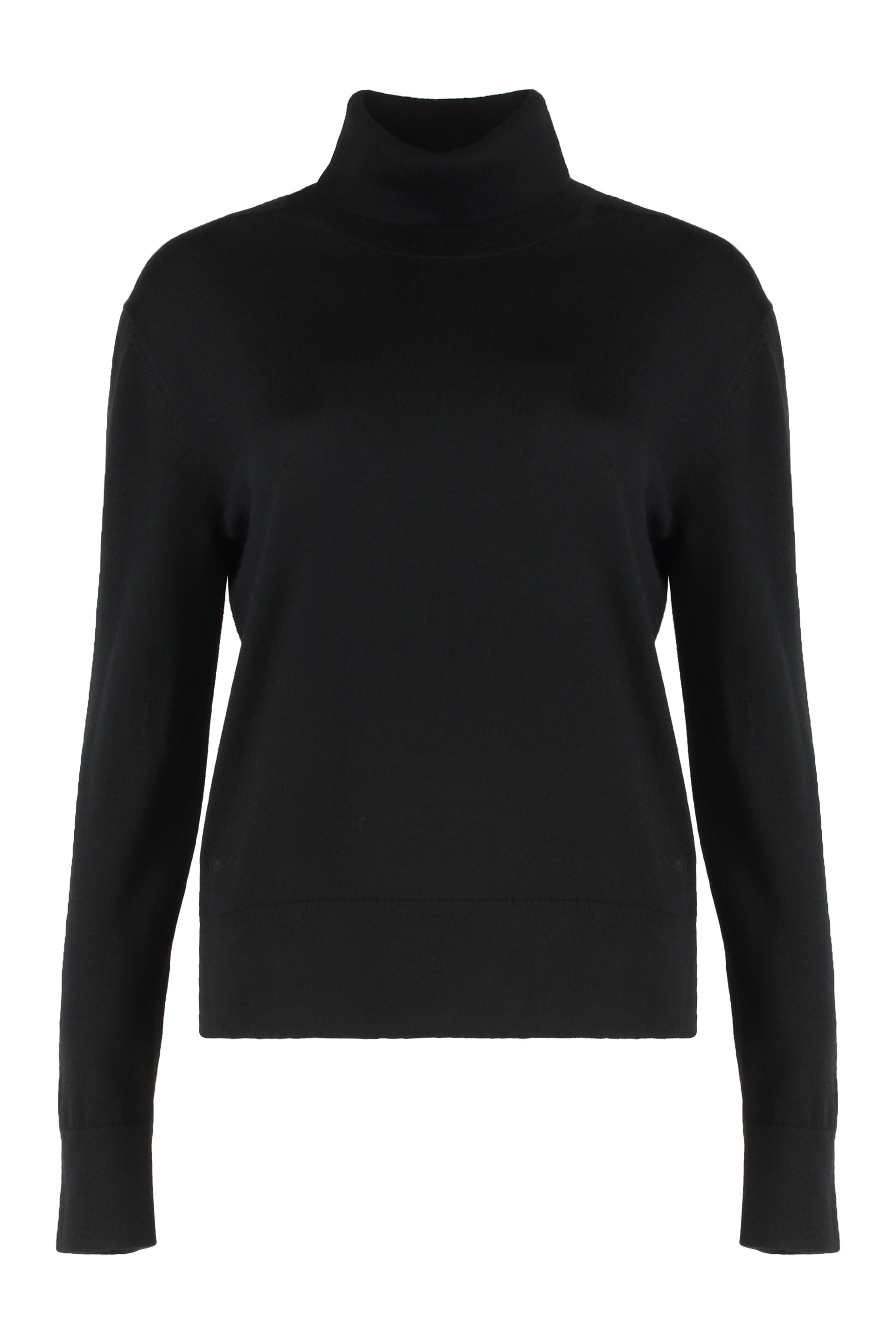 High neck sweater in merino wool