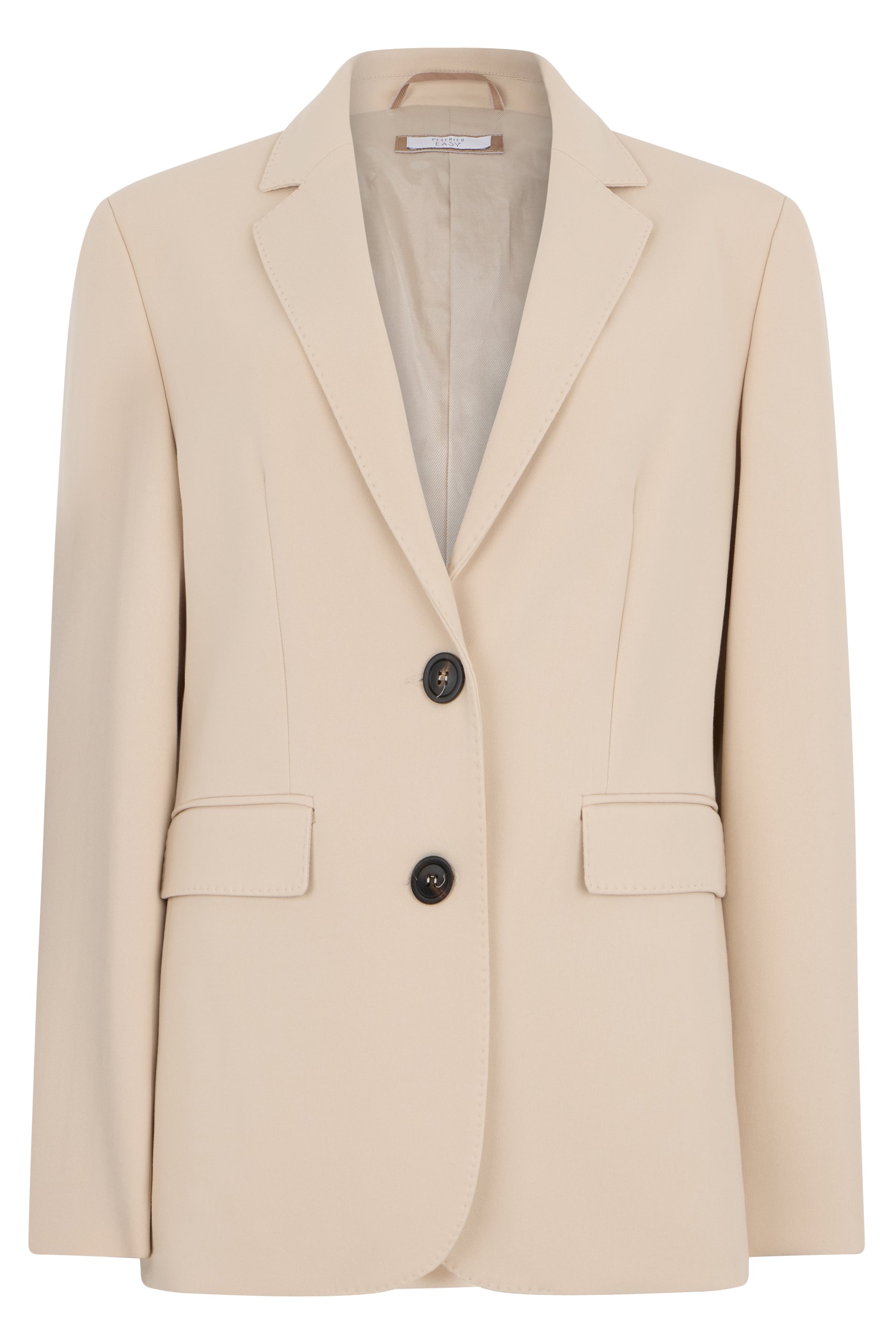 Elegant beige blazer with a simple and versatile design.