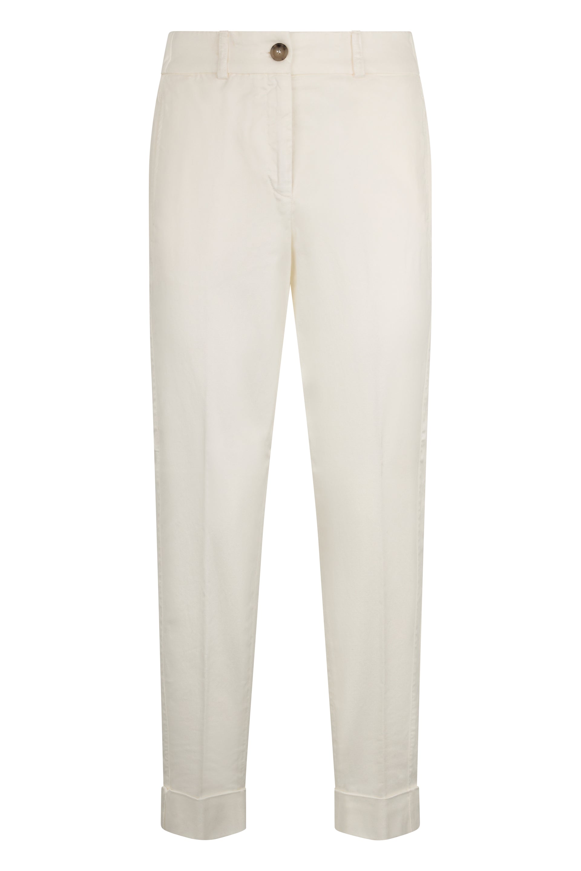 White cream pants with minimalist and elegant design.